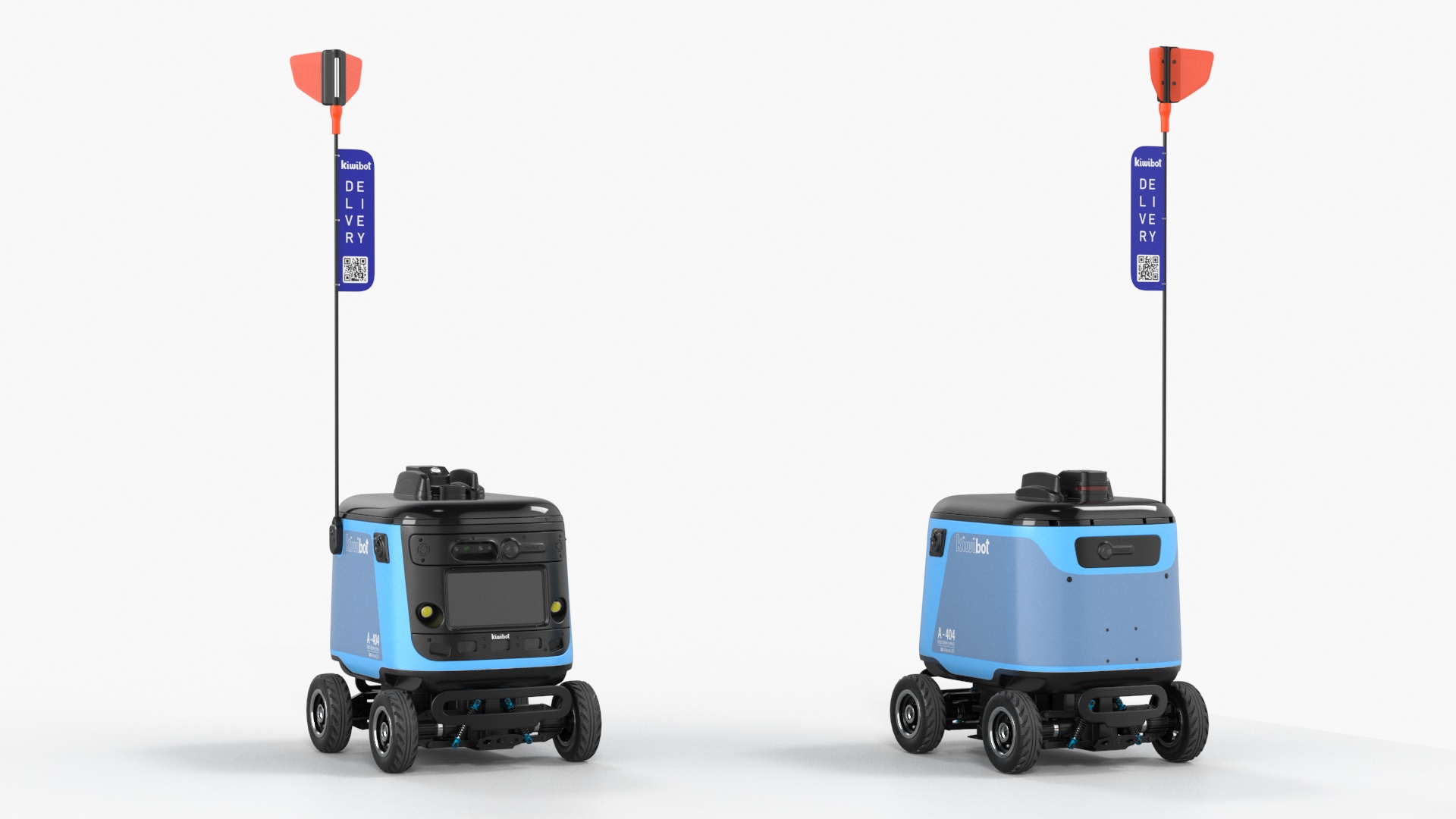 3D Sleeping Delivery Robot Kiwibot Cyan