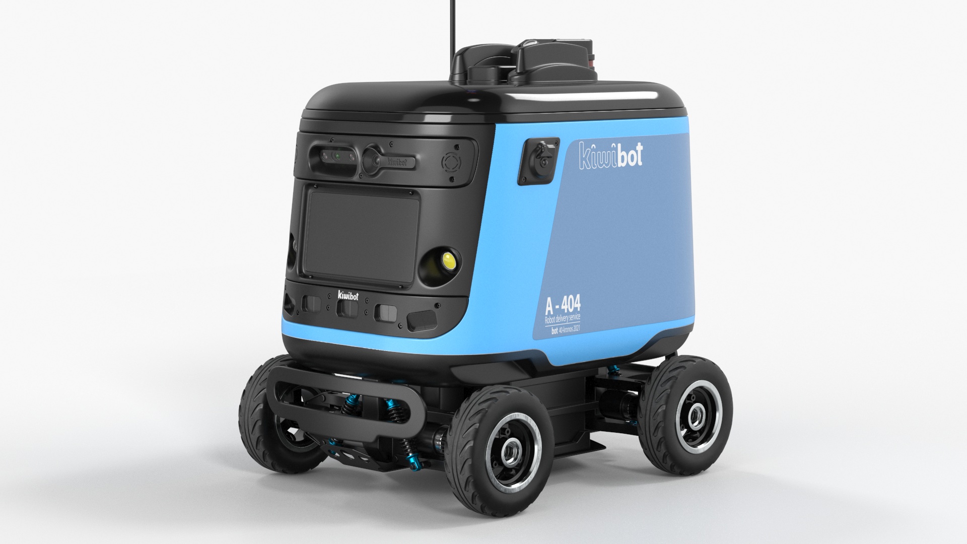 3D Sleeping Delivery Robot Kiwibot Cyan