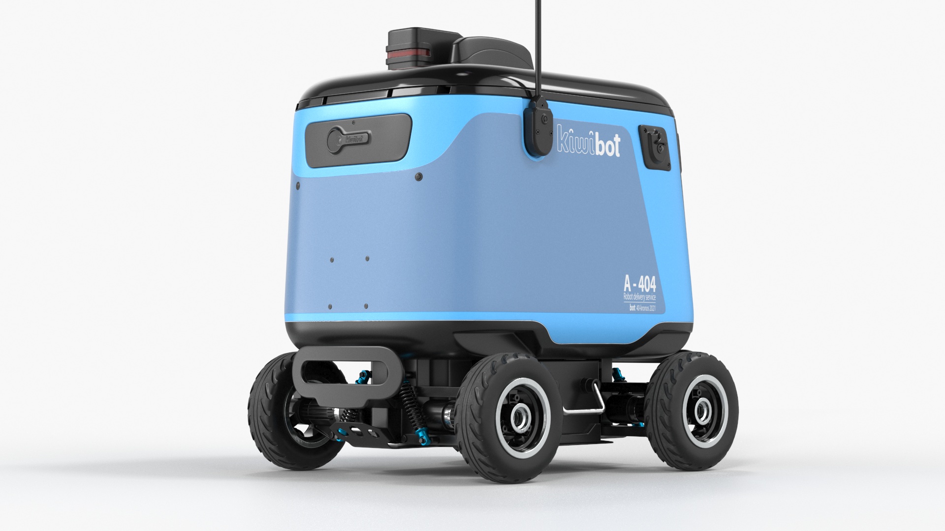3D Sleeping Delivery Robot Kiwibot Cyan