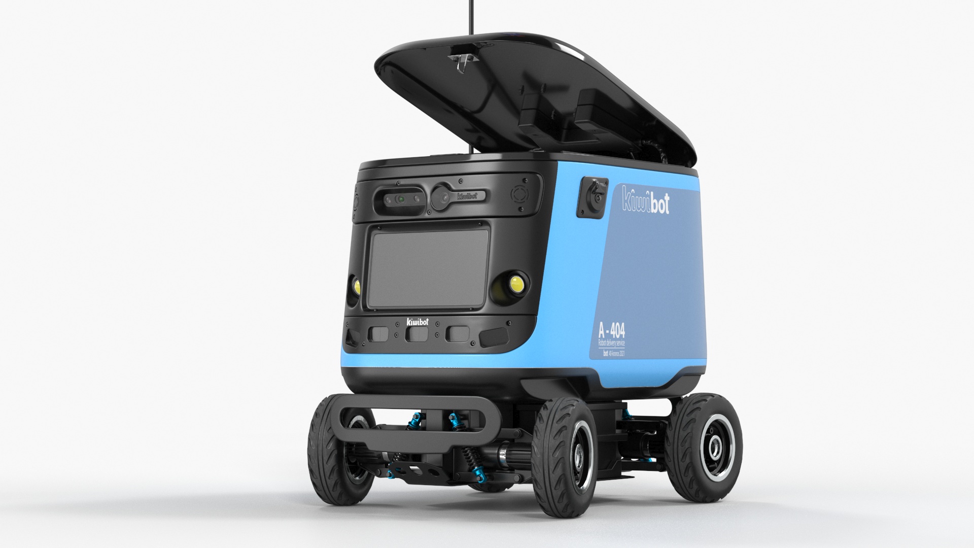 3D Sleeping Delivery Robot Kiwibot Cyan