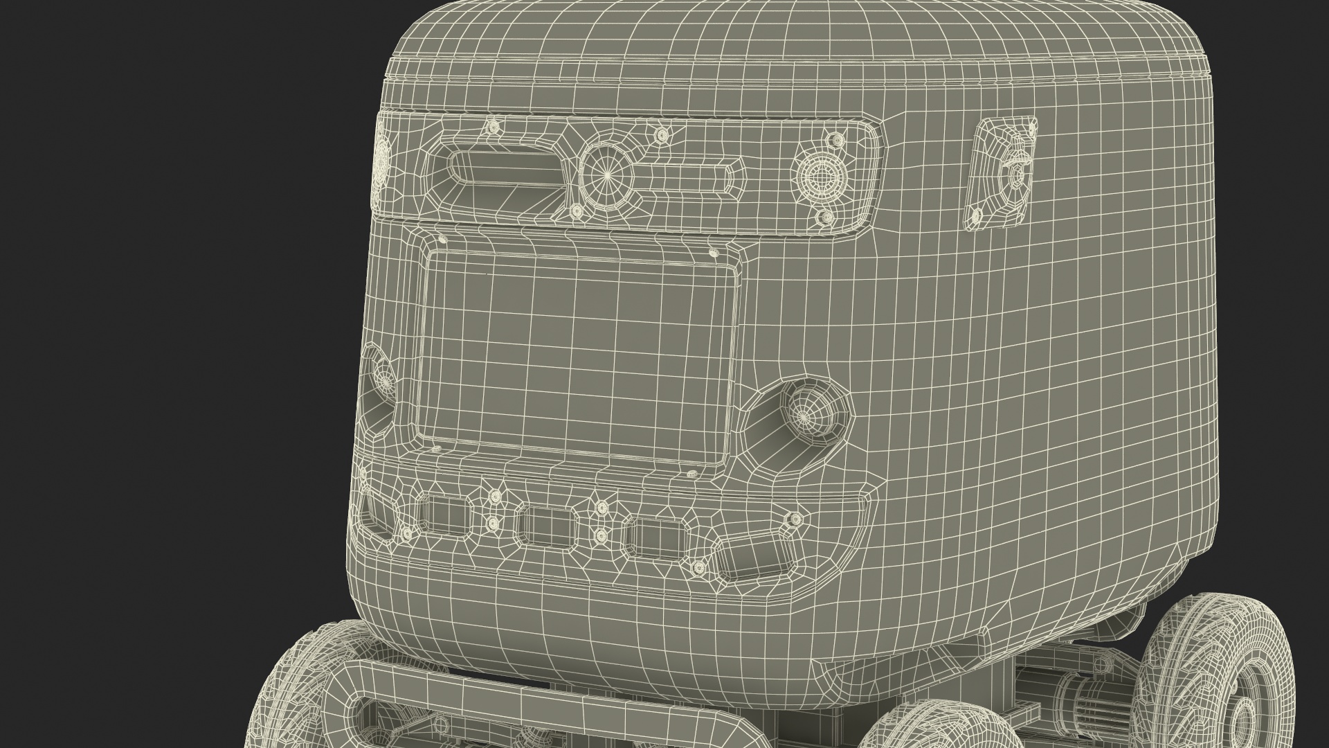 3D Sleeping Delivery Robot Kiwibot Cyan