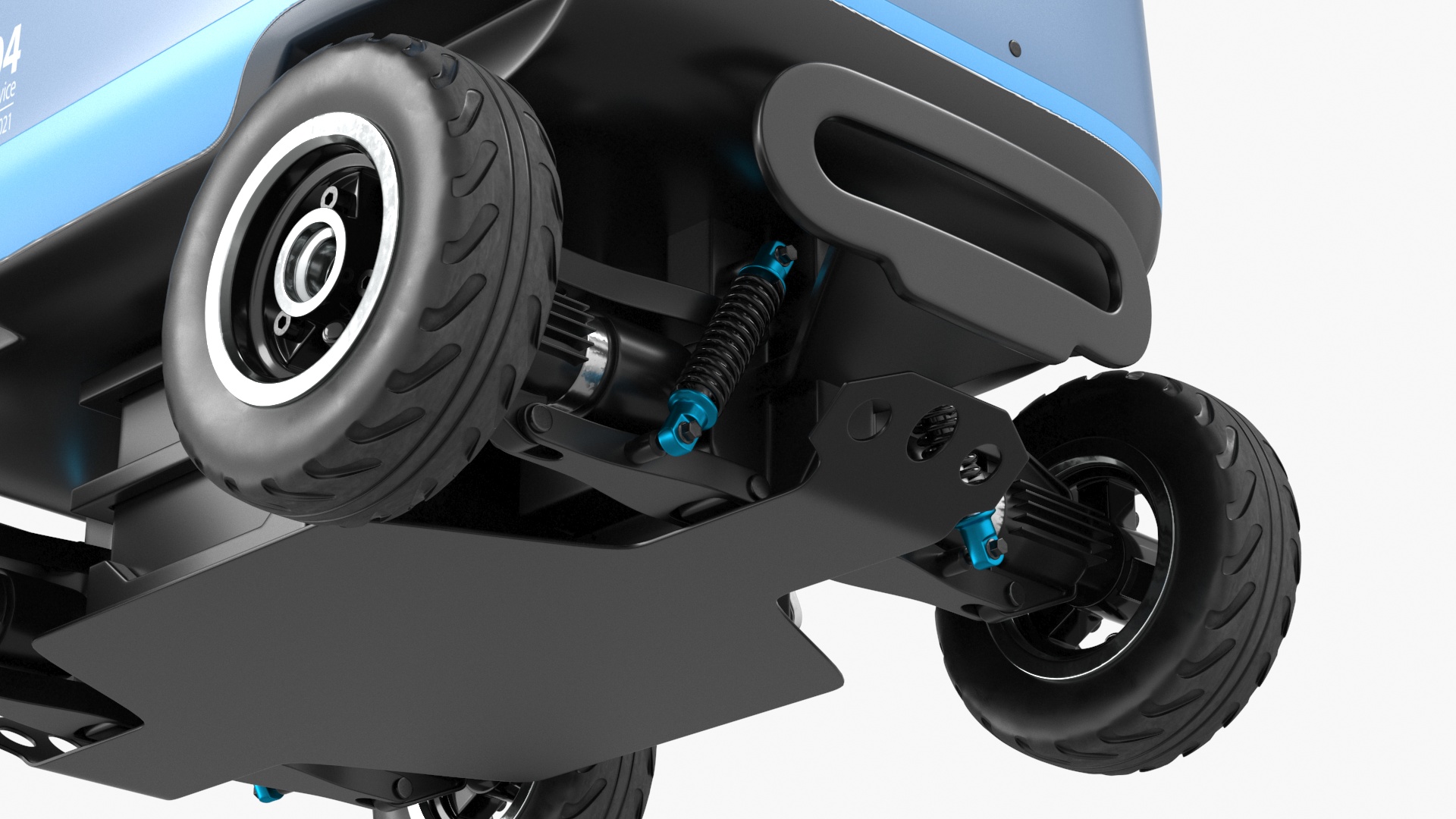 3D Sleeping Delivery Robot Kiwibot Cyan