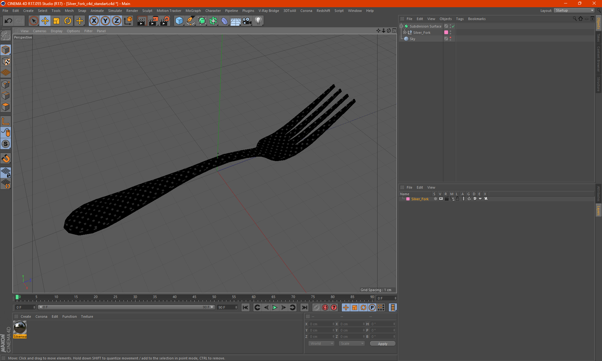 3D Silver Fork