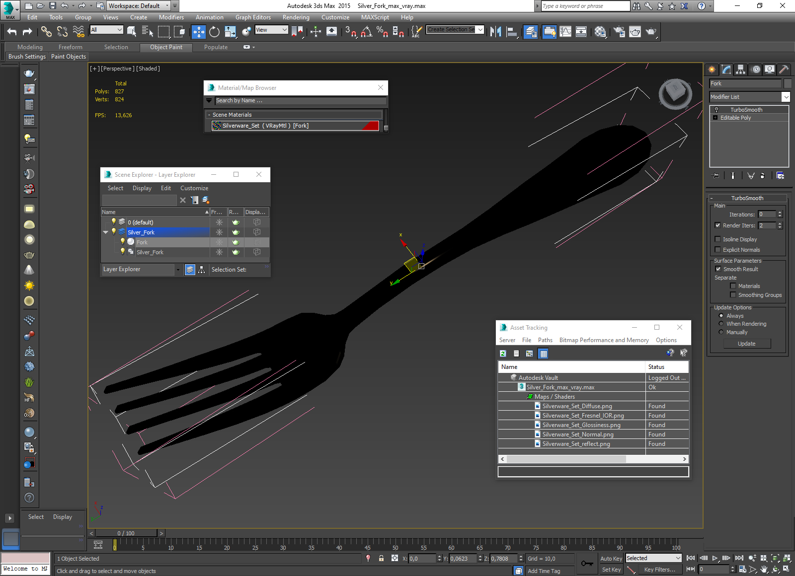 3D Silver Fork