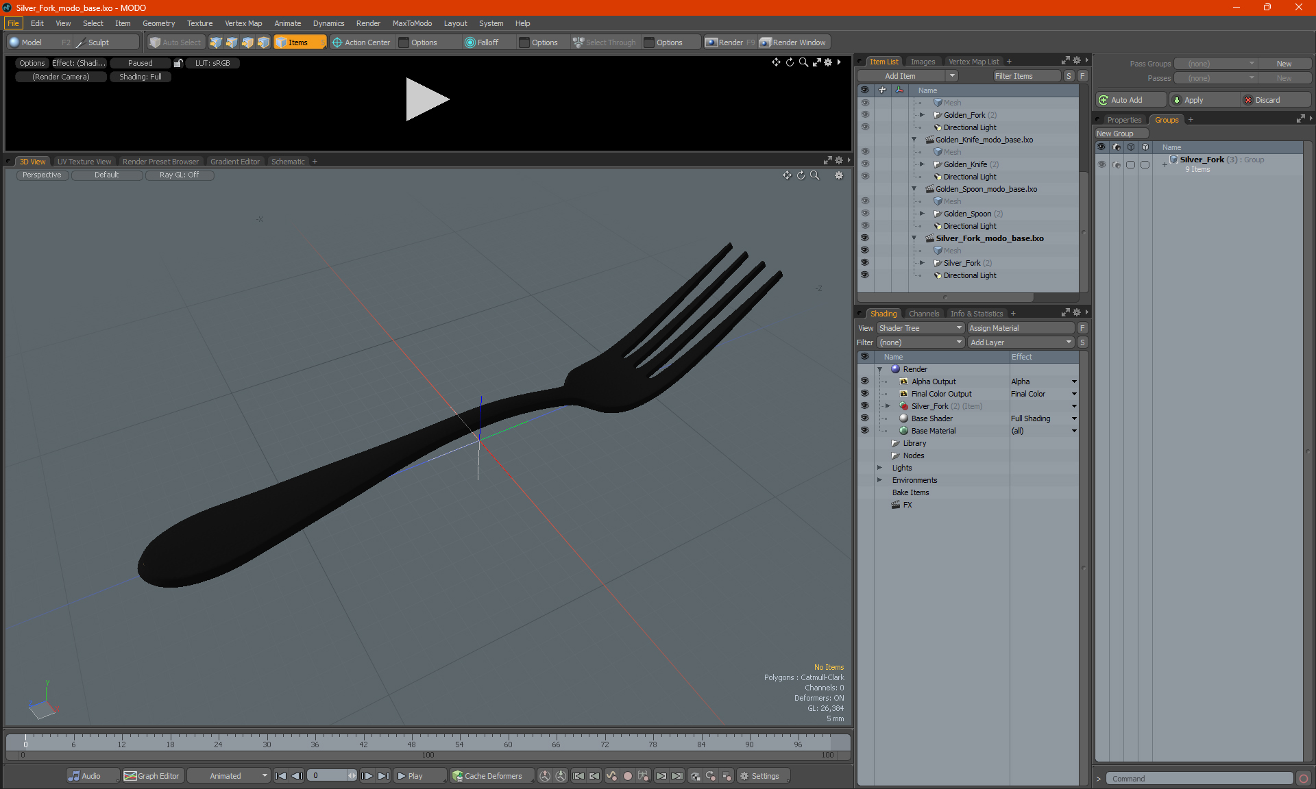 3D Silver Fork