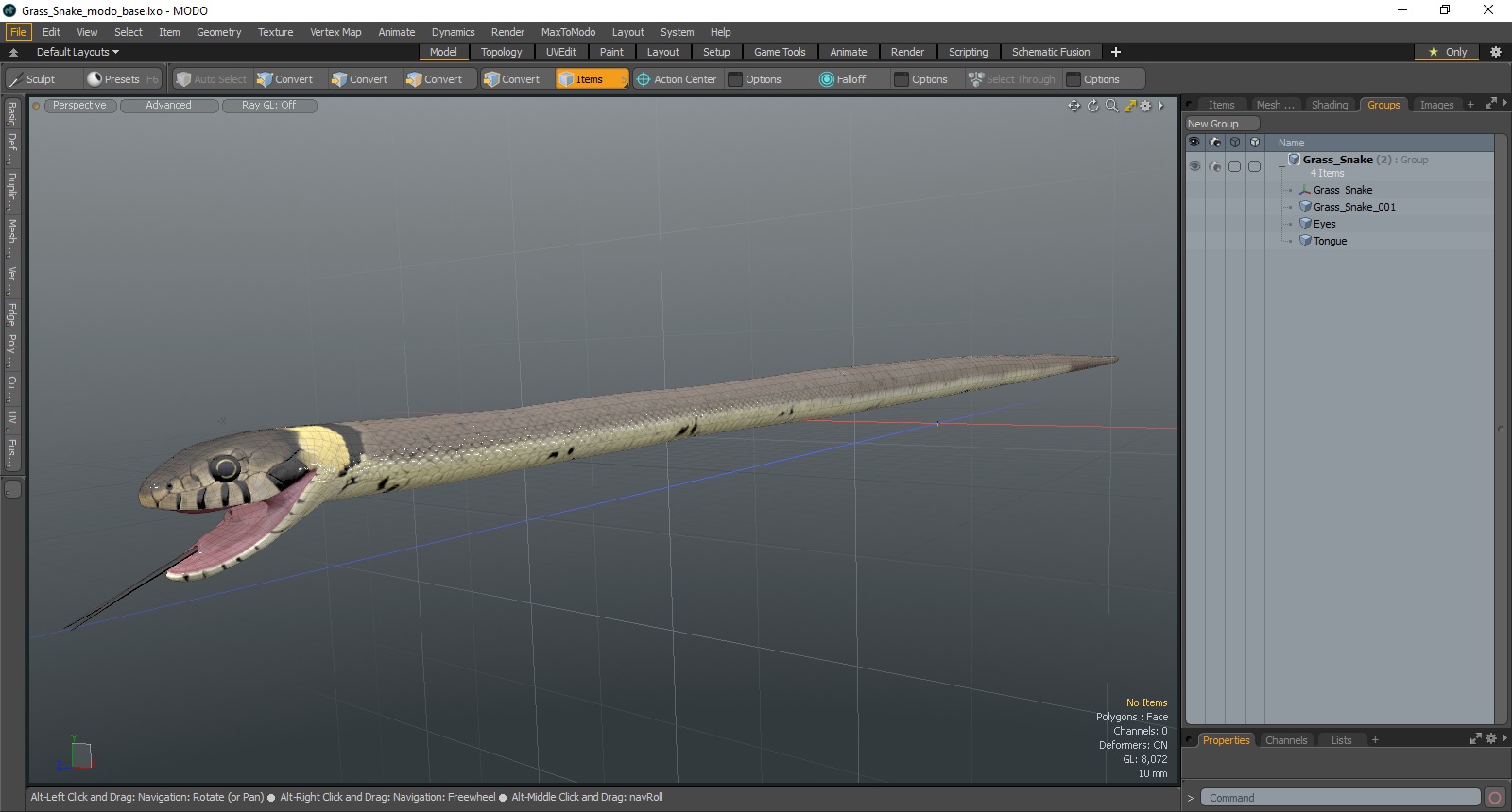 3D Grass Snake