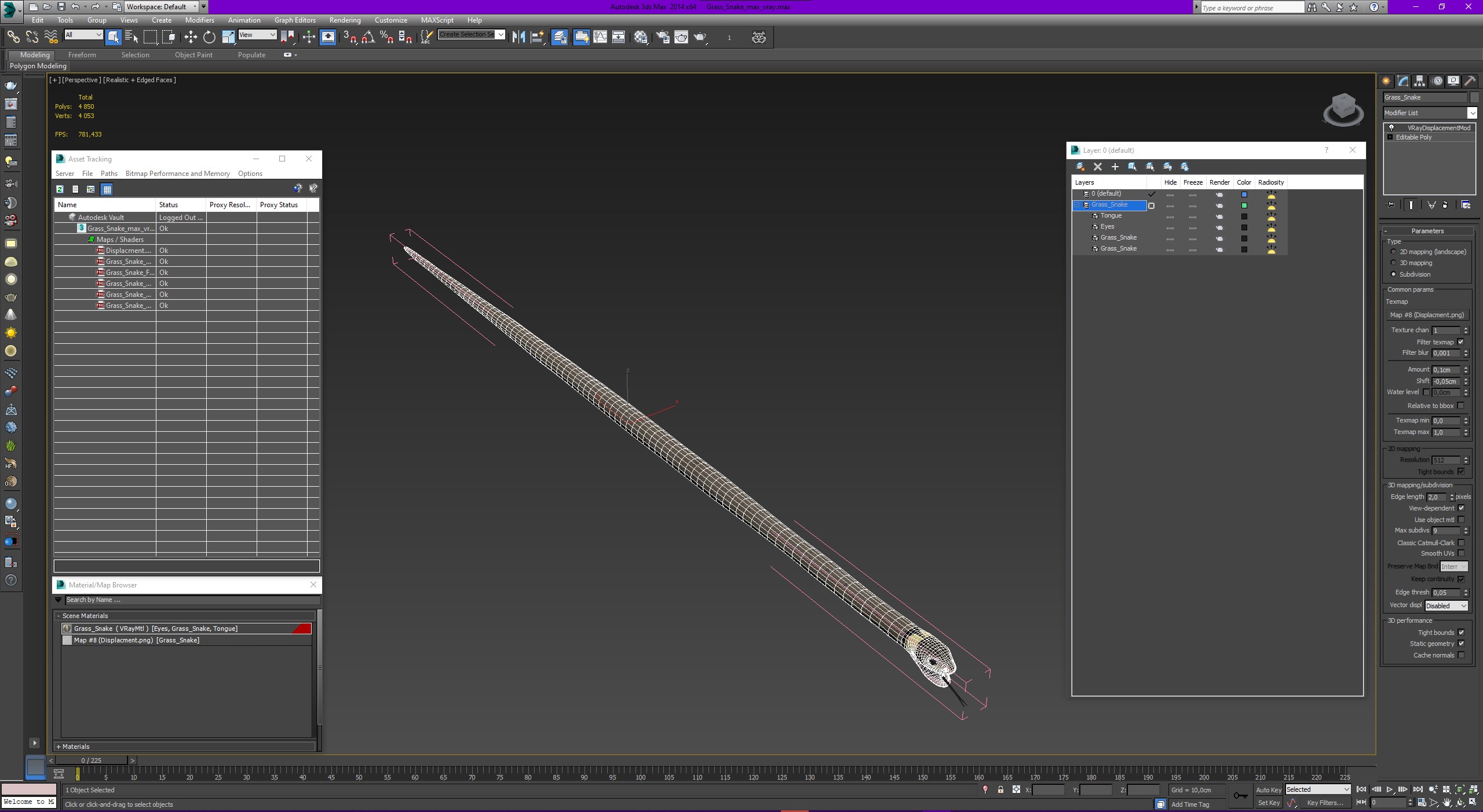 3D Grass Snake