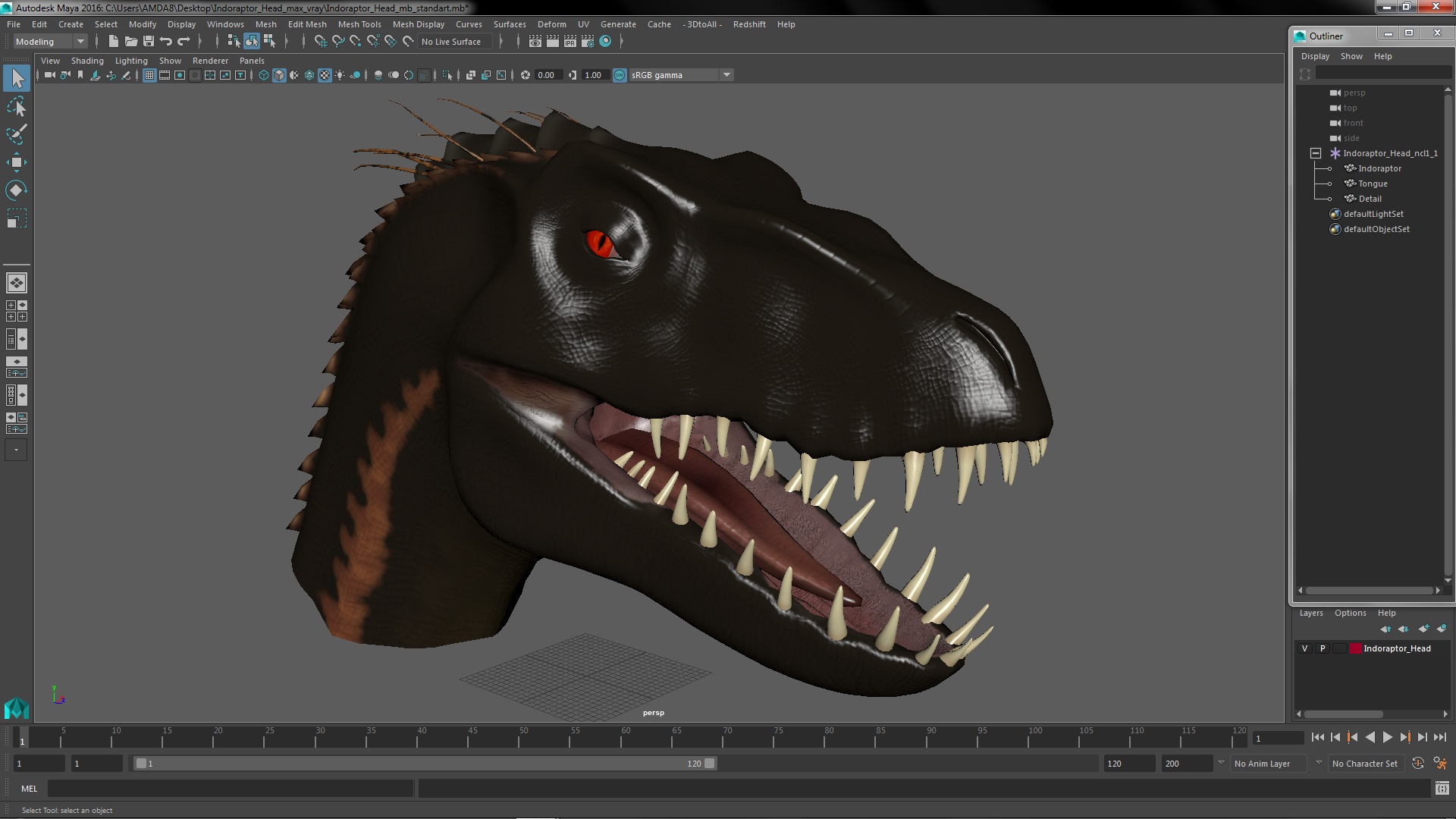 3D model Indoraptor Head