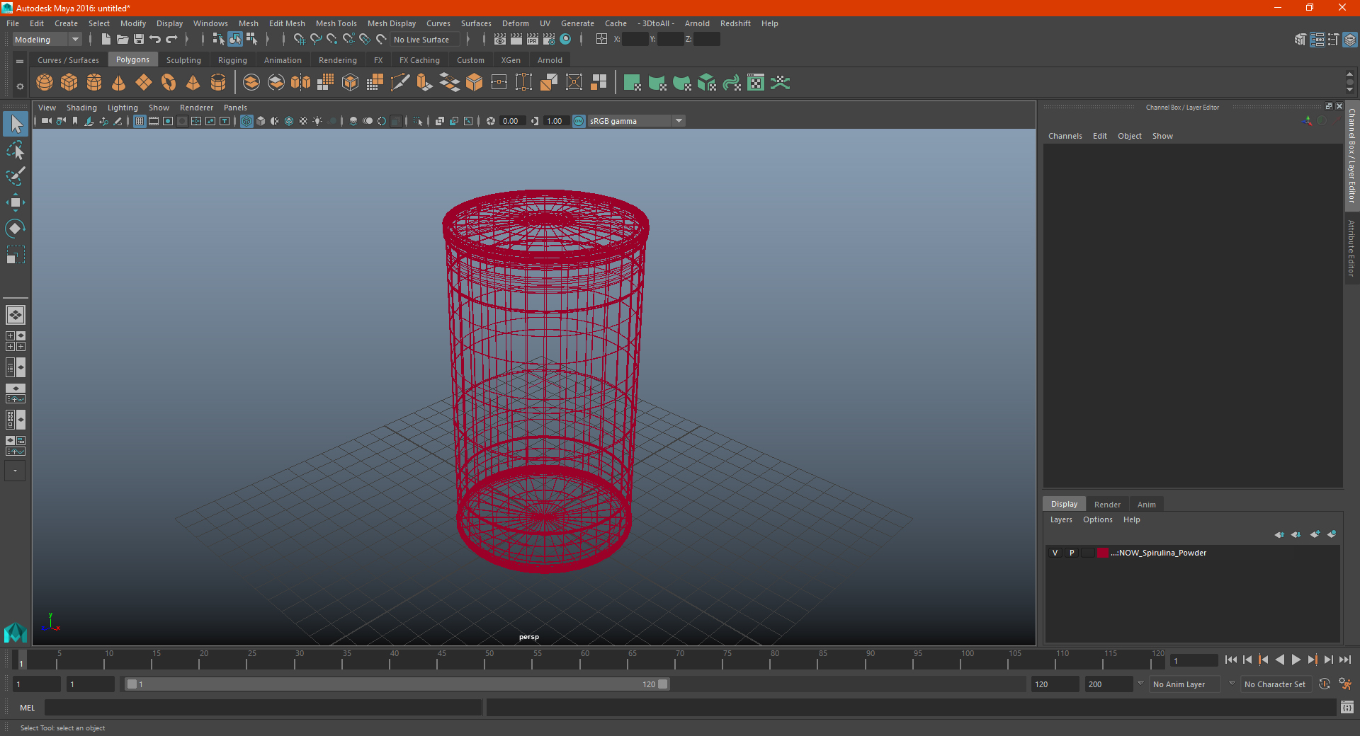 3D model NOW Spirulina Powder