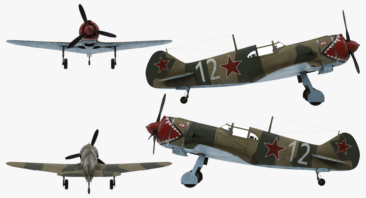 3D La 5 WWII Soviet Fighter Aircraft model