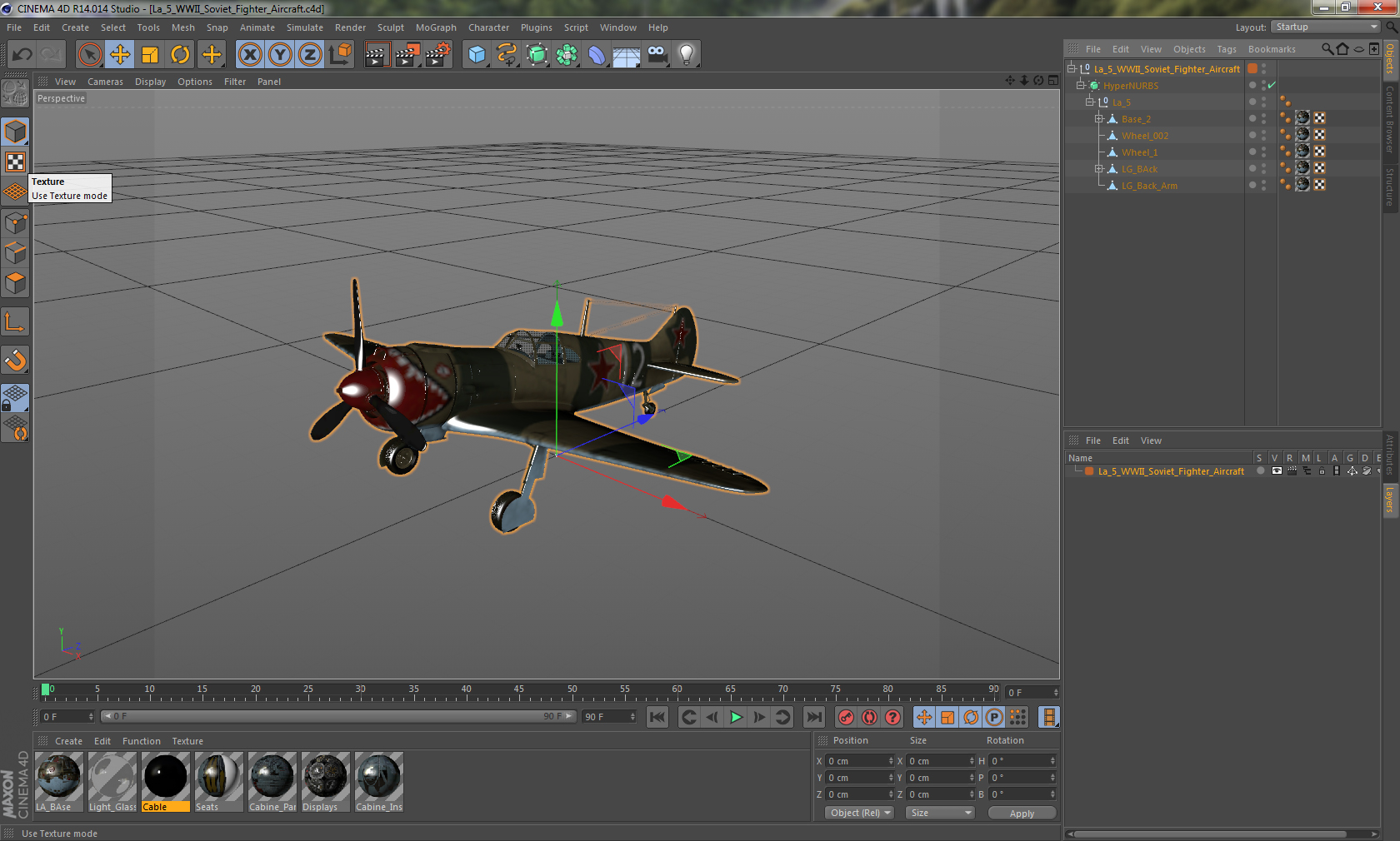 3D La 5 WWII Soviet Fighter Aircraft model