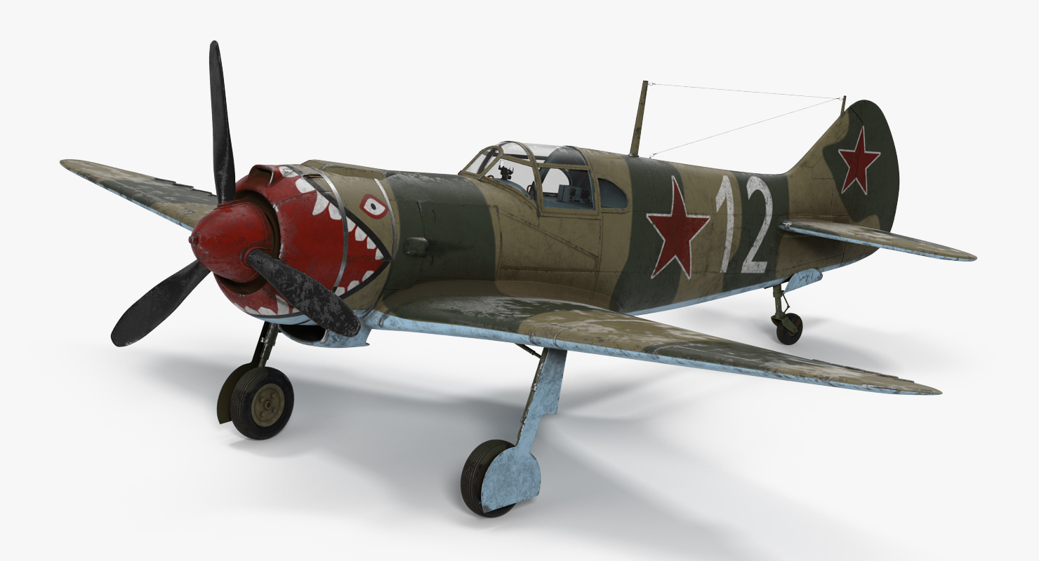 3D La 5 WWII Soviet Fighter Aircraft model