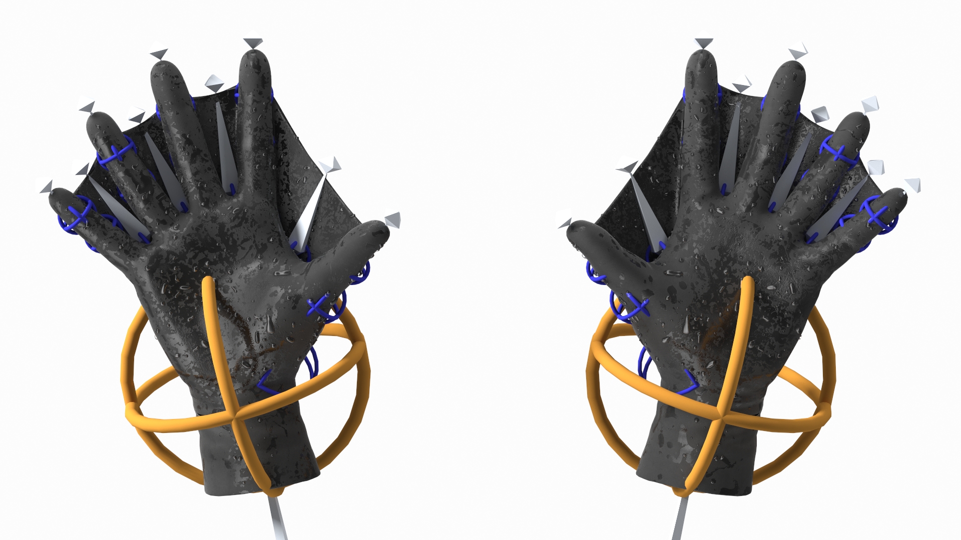 Darkfin Webbed Power Swimming Gloves Wet Rigged 3D