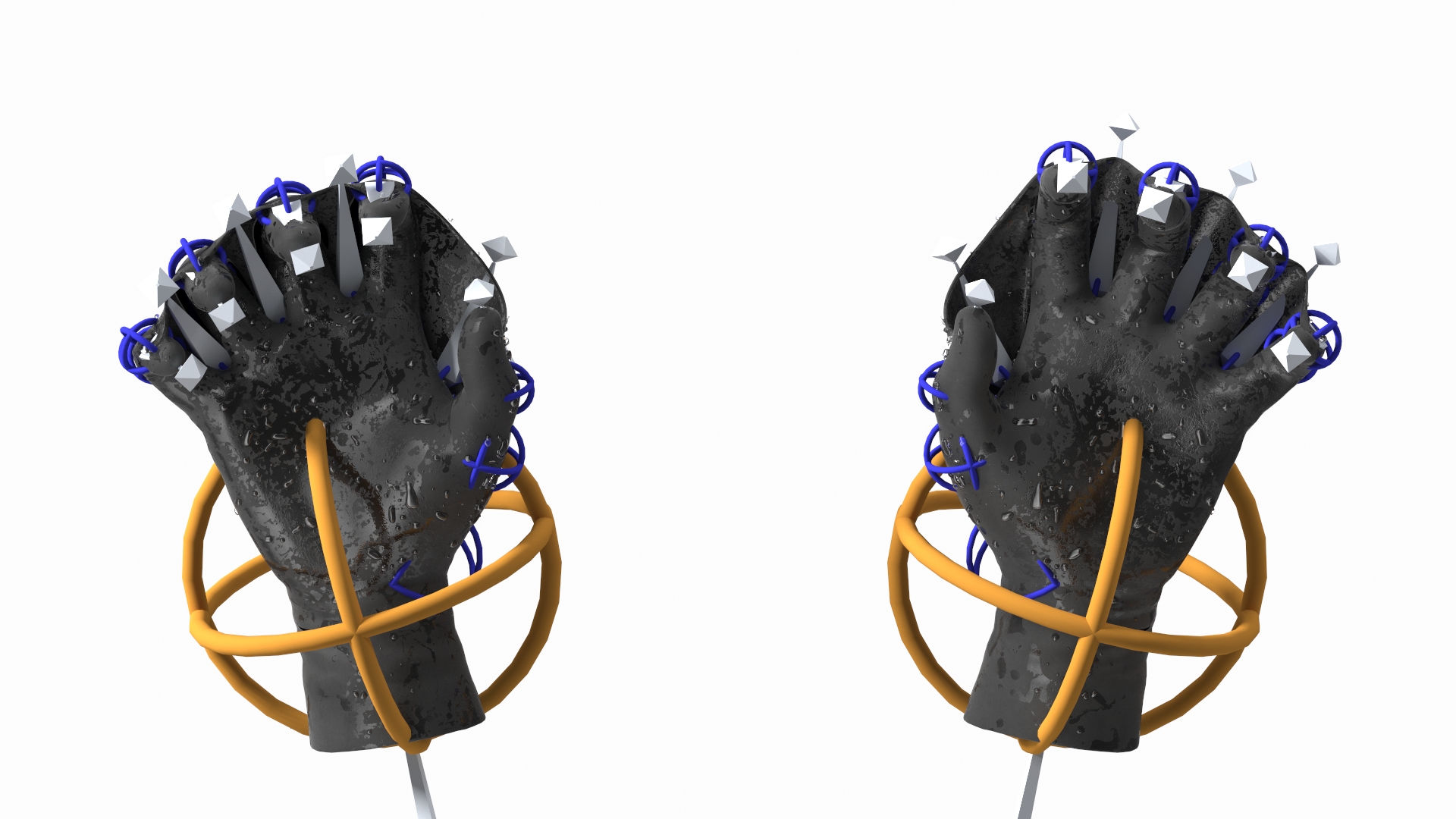 Darkfin Webbed Power Swimming Gloves Wet Rigged 3D