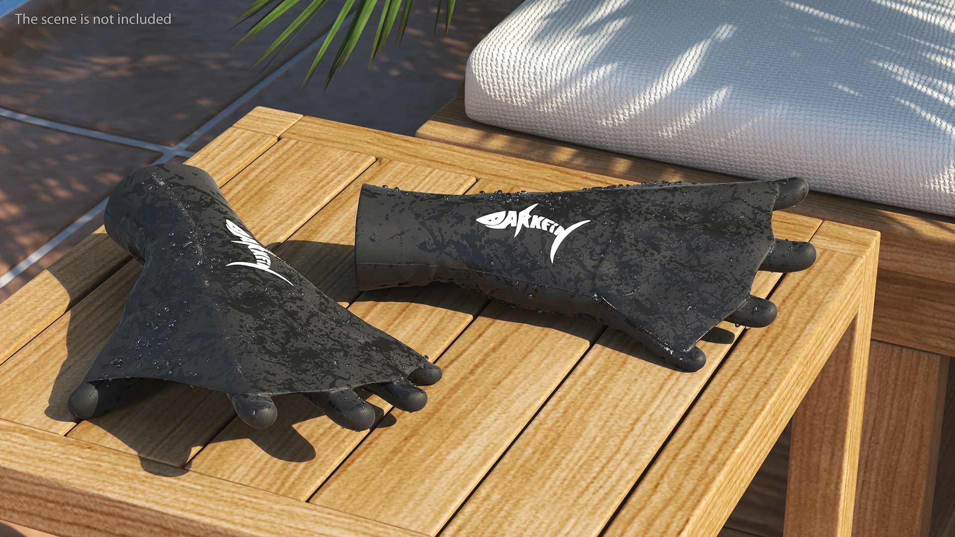 Darkfin Webbed Power Swimming Gloves Wet Rigged 3D