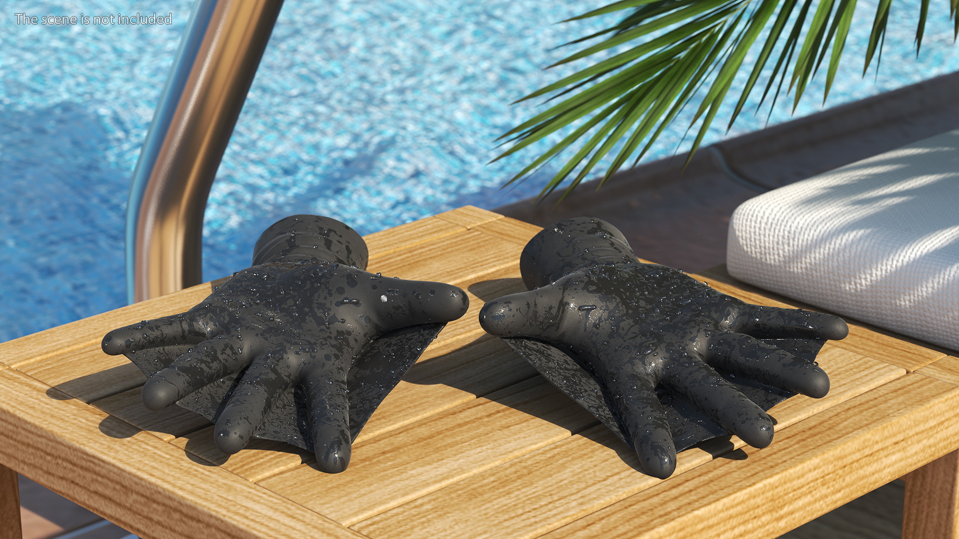 Darkfin Webbed Power Swimming Gloves Wet Rigged 3D