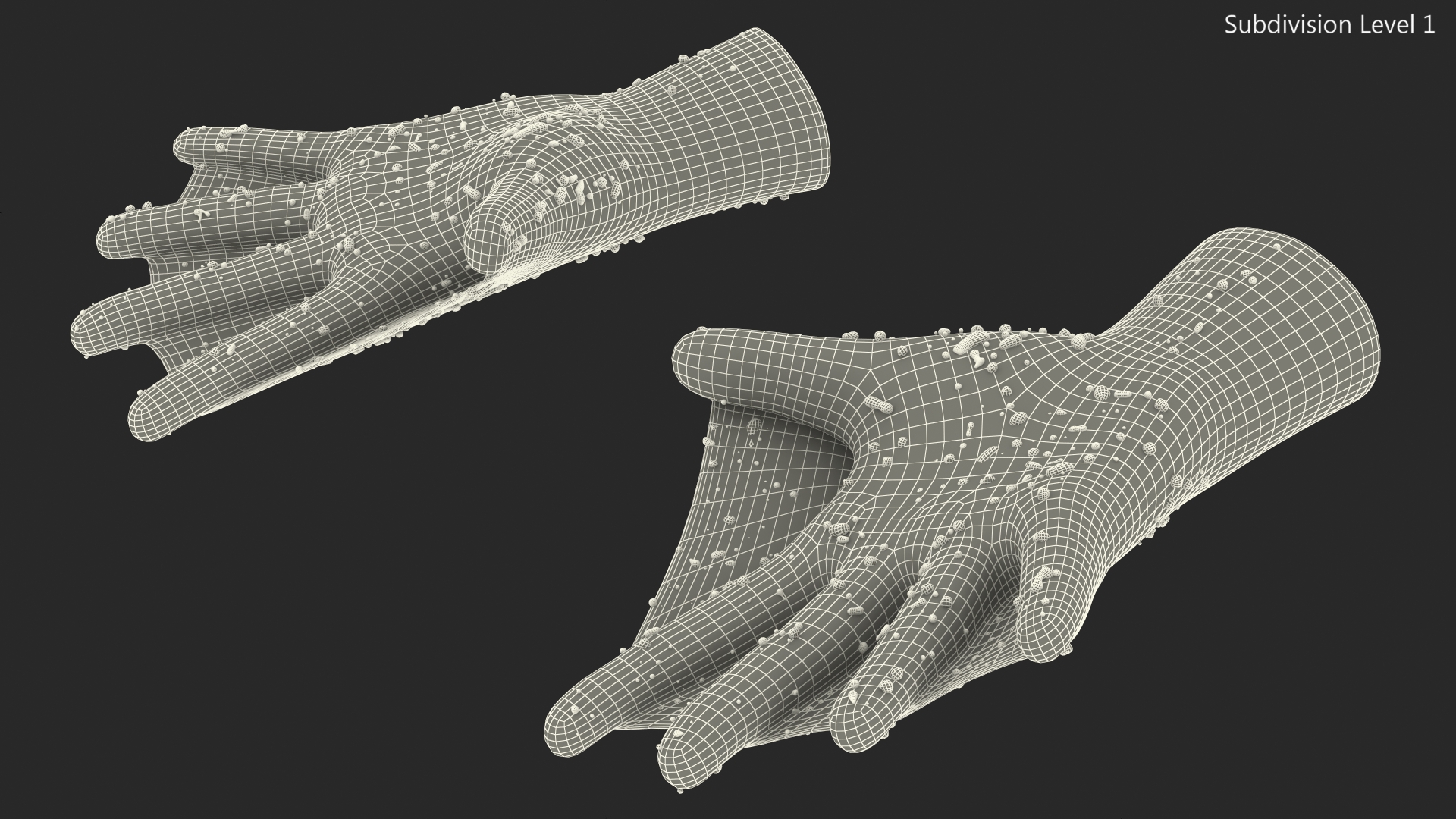 Darkfin Webbed Power Swimming Gloves Wet Rigged 3D