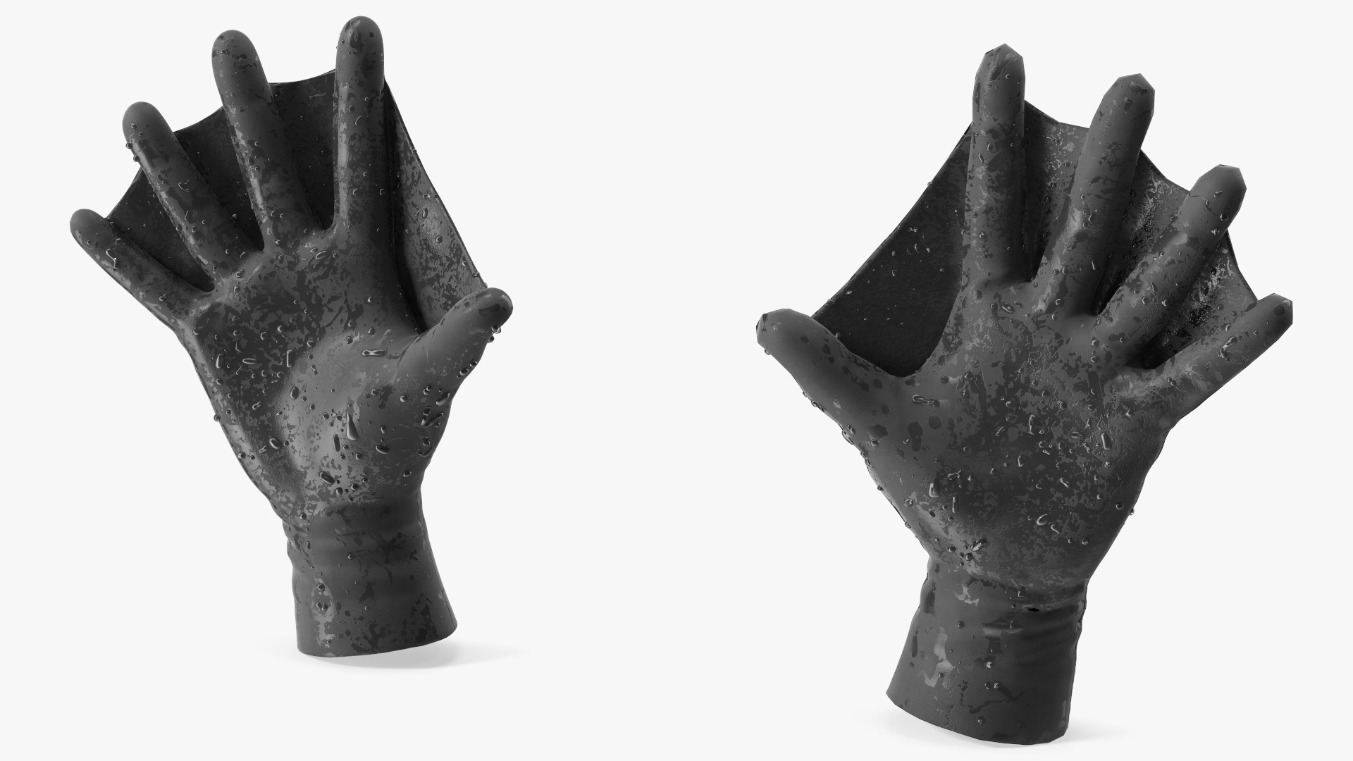 Darkfin Webbed Power Swimming Gloves Wet Rigged 3D