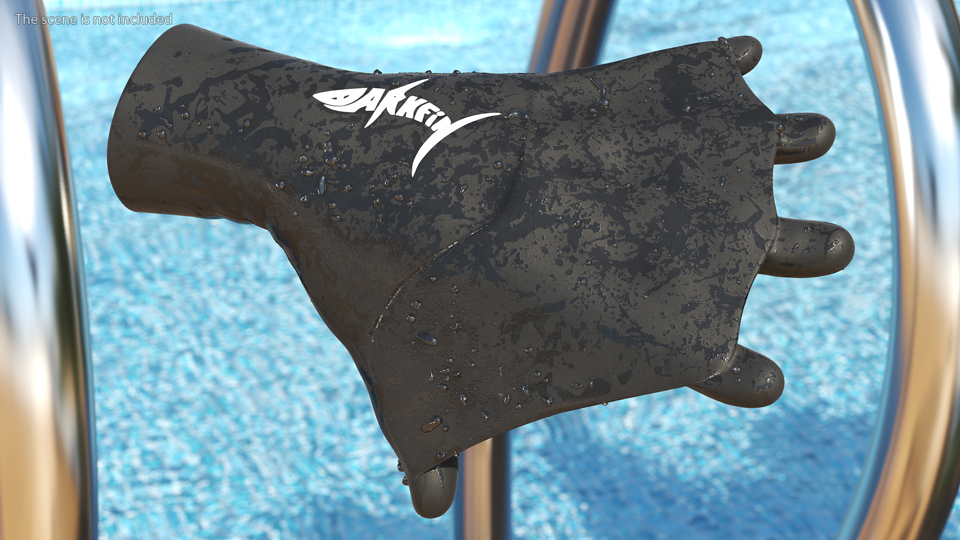 Darkfin Webbed Power Swimming Gloves Wet Rigged 3D