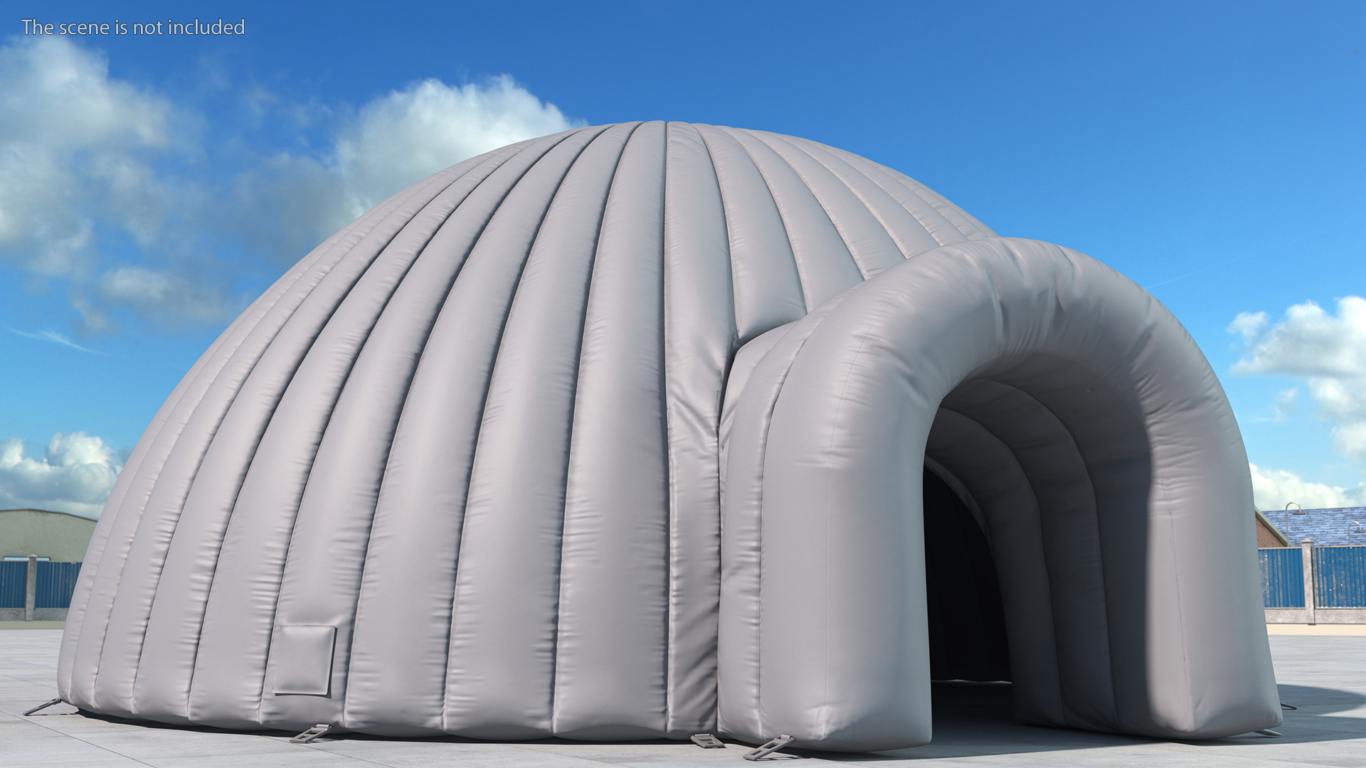 3D Inflatable Igloo Tent Open Grey