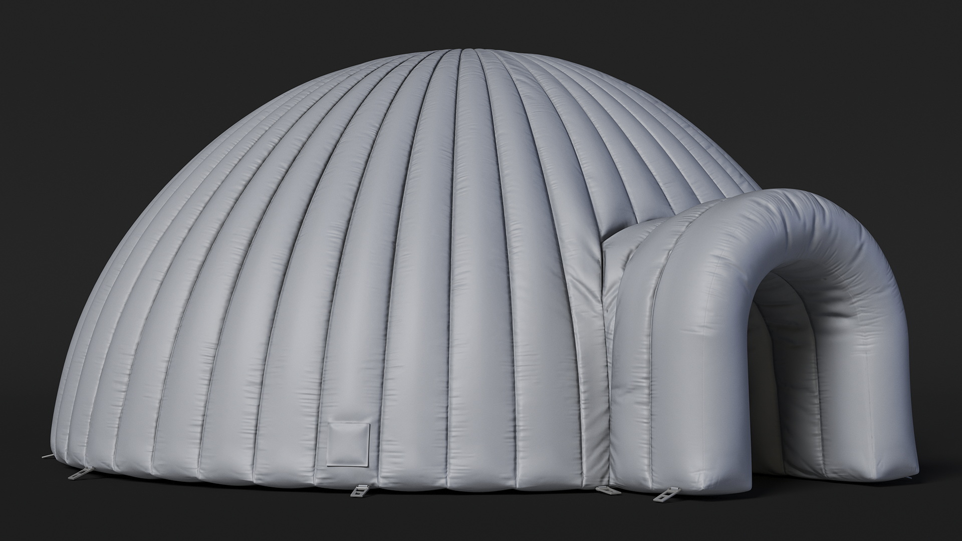 3D Inflatable Igloo Tent Open Grey