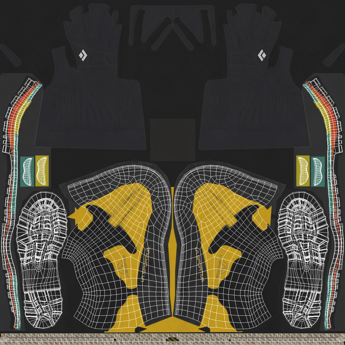 3D Mountain Walking Rock Climbing Winter Boots model