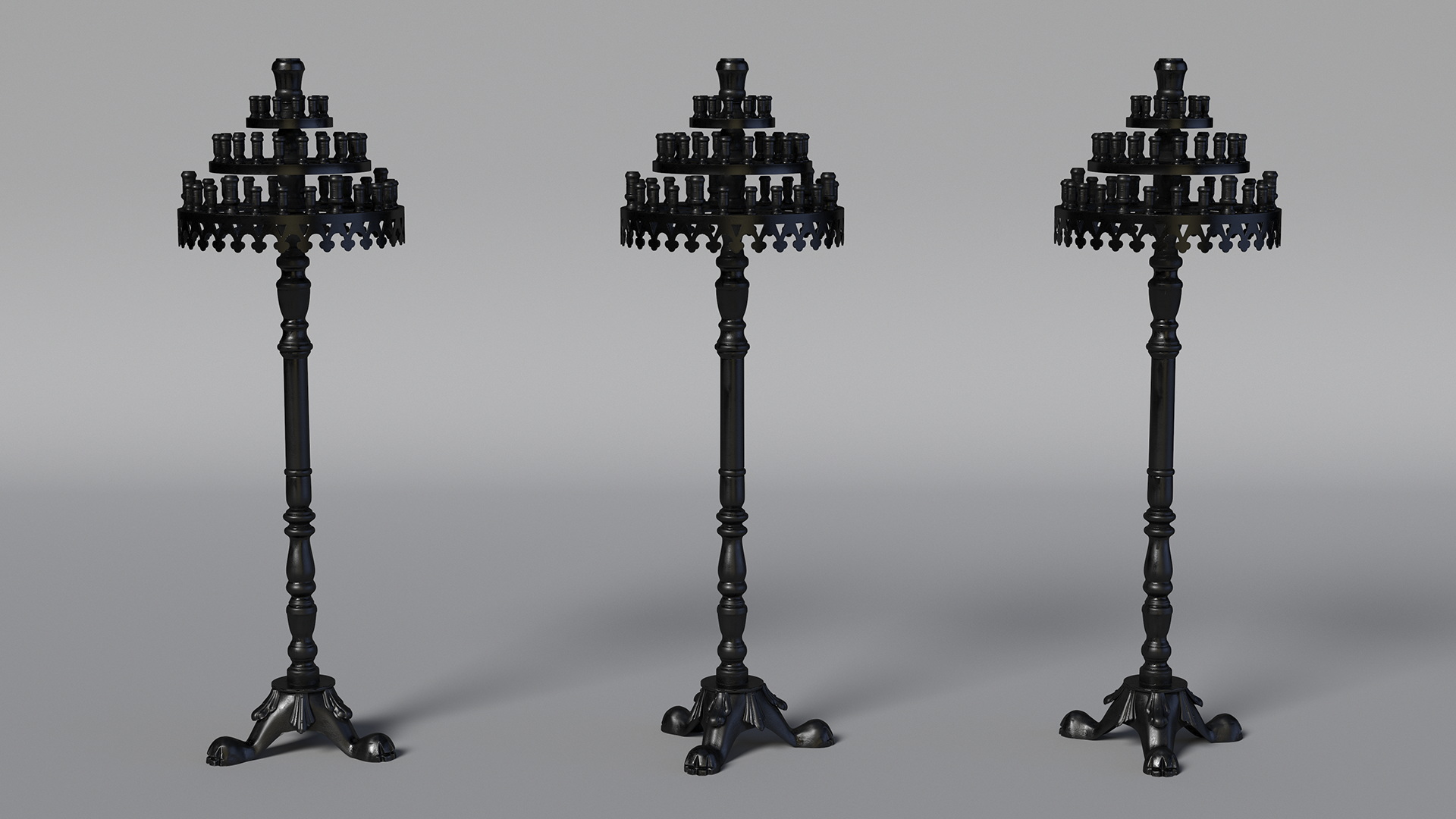 3D Cast Iron Candle Holder model