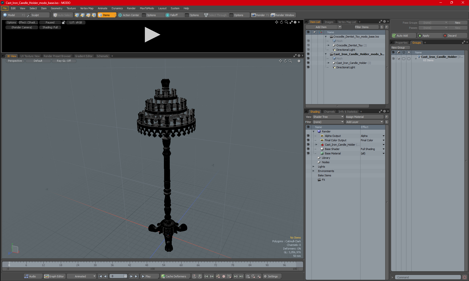 3D Cast Iron Candle Holder model