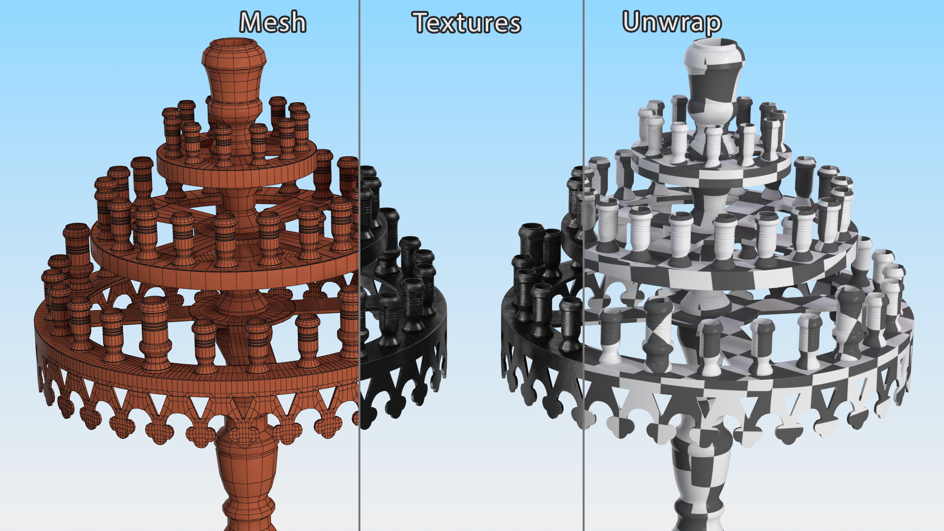 3D Cast Iron Candle Holder model