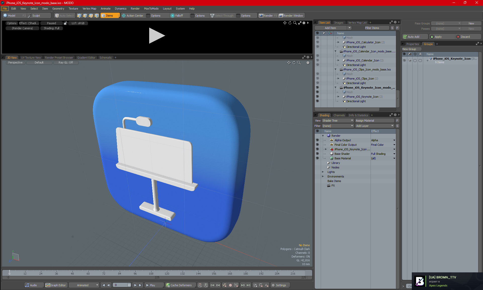 3D iPhone iOS Keynote Icon model
