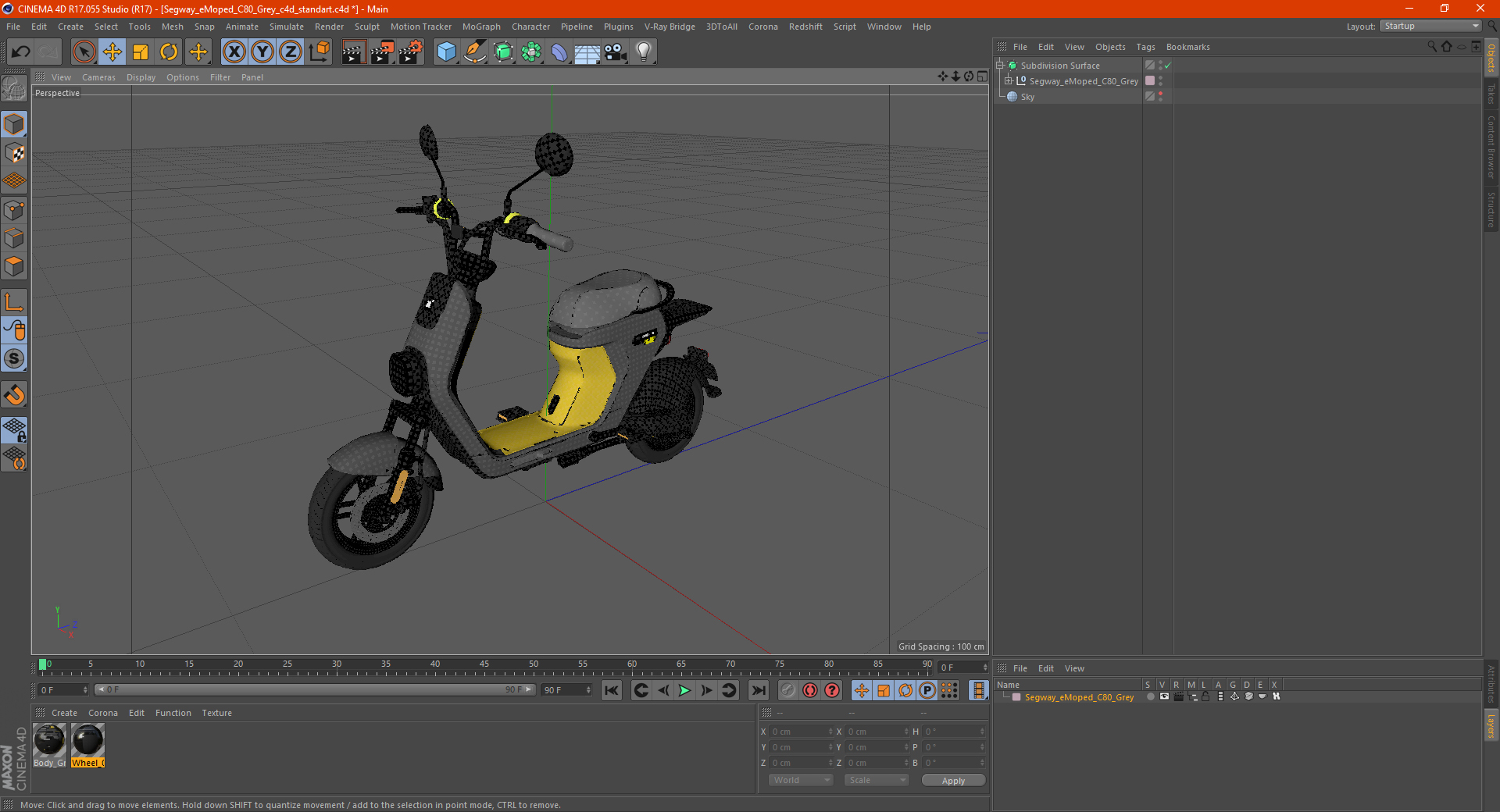 Segway eMoped C80 Grey 3D