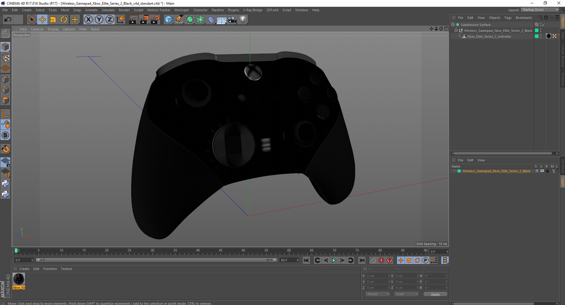 Wireless Gamepad Xbox Elite Series 2 Black 3D