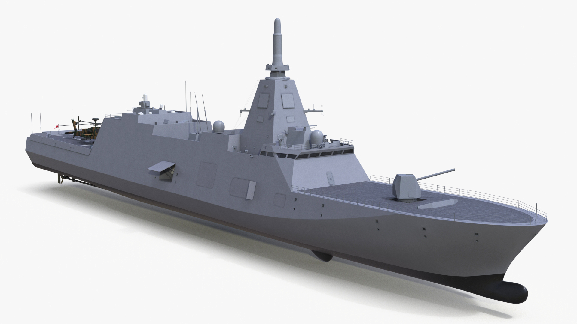 3D Japanese Mogami Class Frigate FFM-2 with Helicopter Rigged model