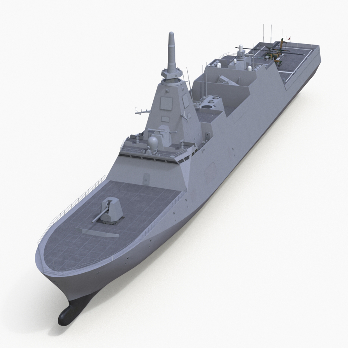 3D Japanese Mogami Class Frigate FFM-2 with Helicopter Rigged model
