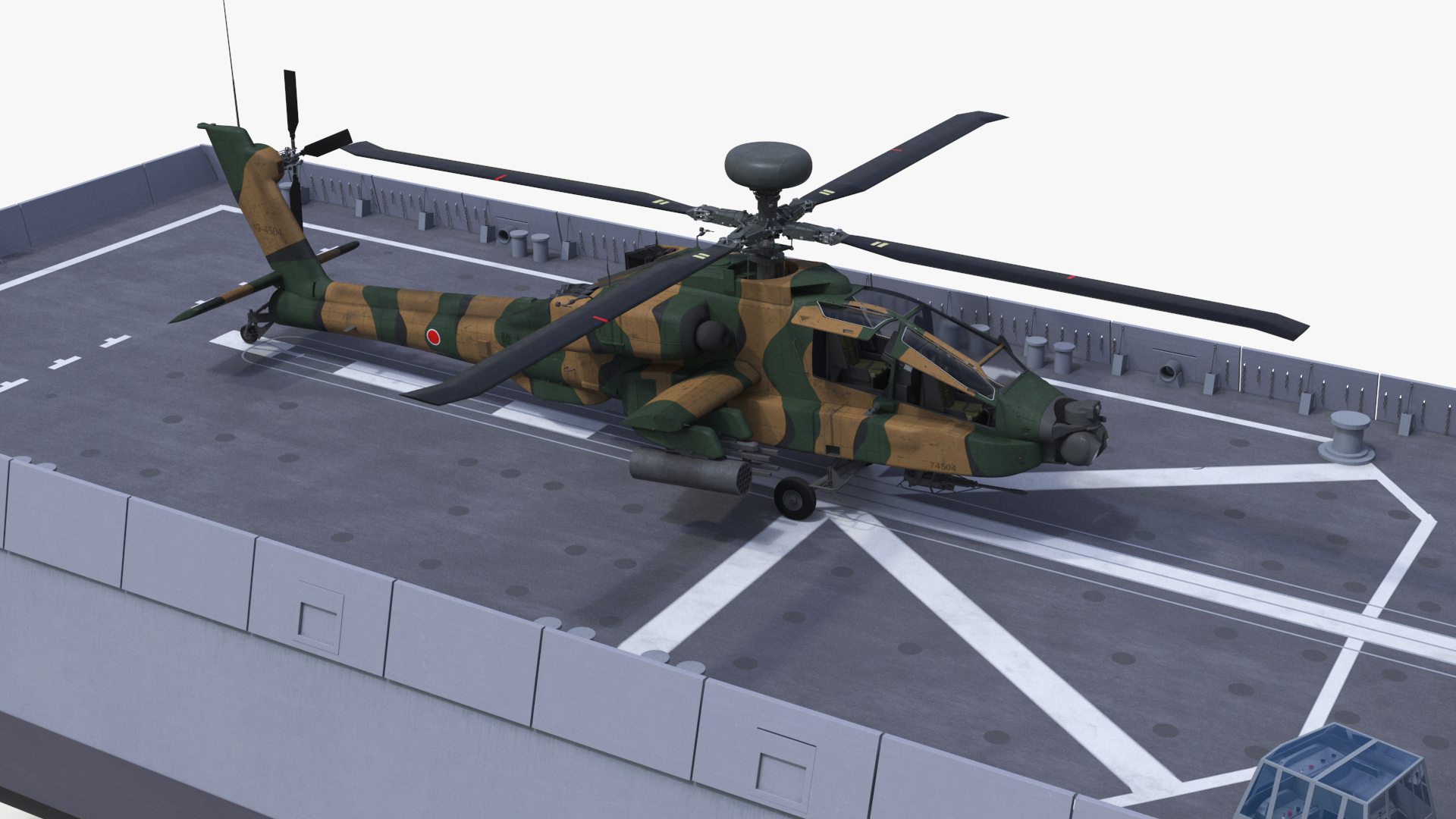 3D Japanese Mogami Class Frigate FFM-2 with Helicopter Rigged model