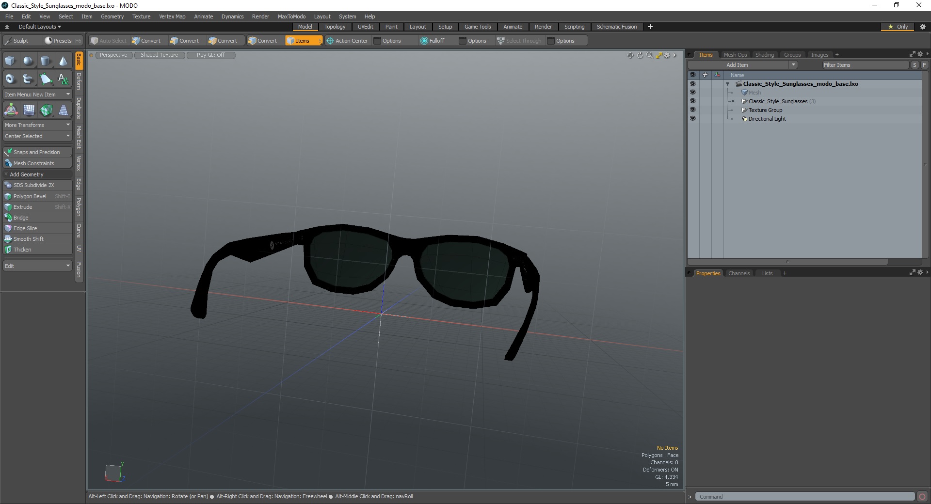 Classic Style Sunglasses 3D model