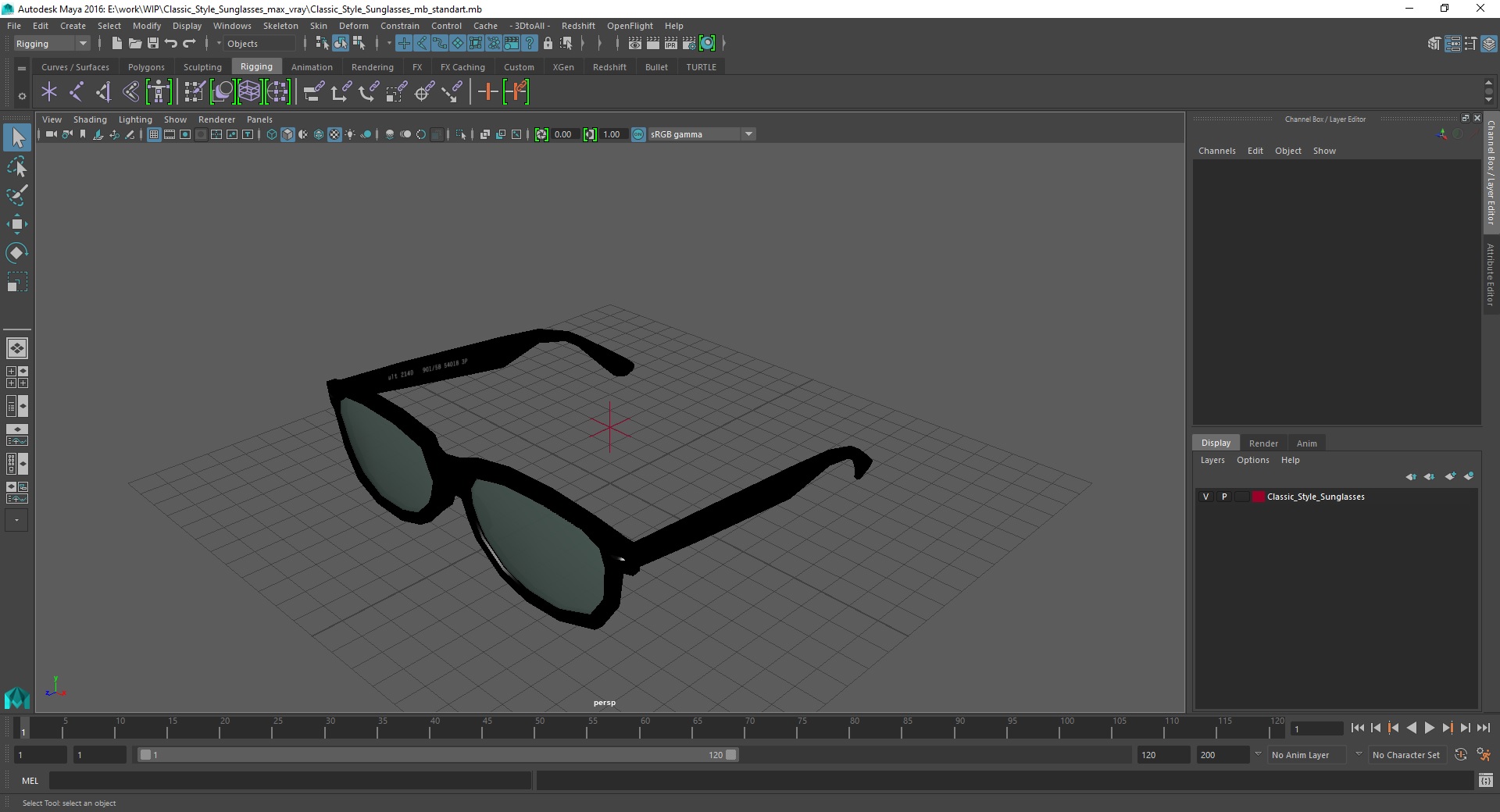 Classic Style Sunglasses 3D model