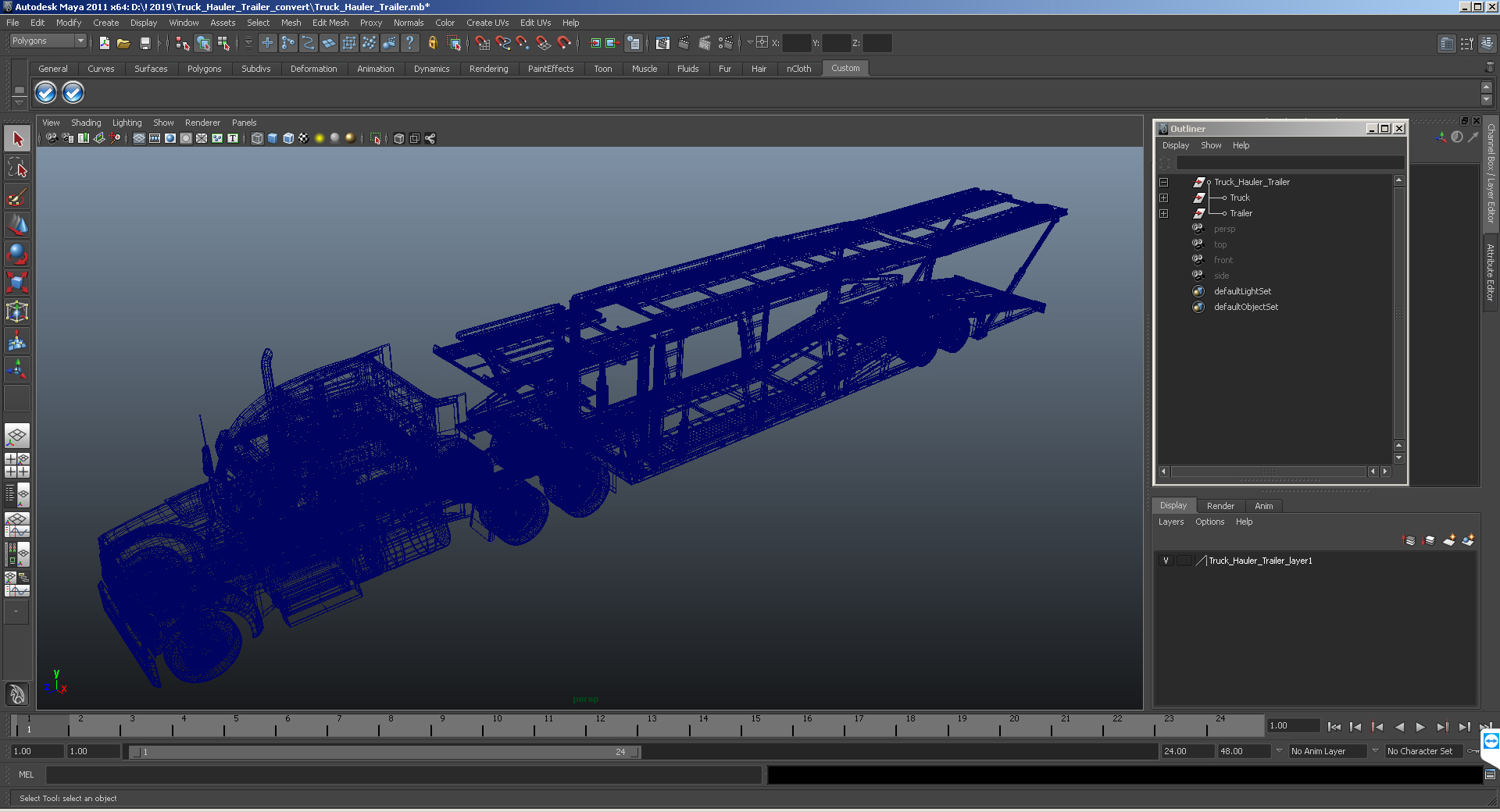 3D model Truck Hauler Trailer