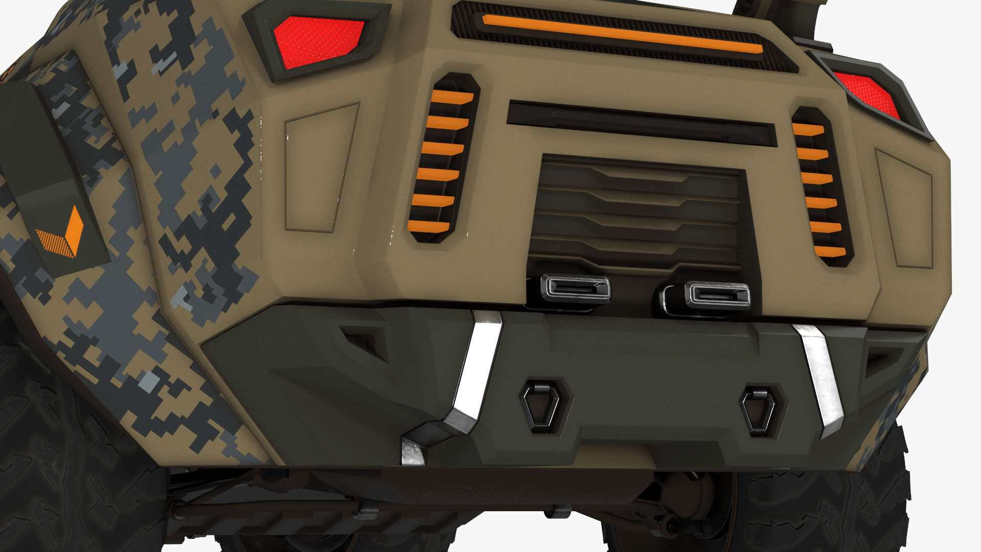 3D Futuristic Military Vehicle Rigged for Cinema 4D model