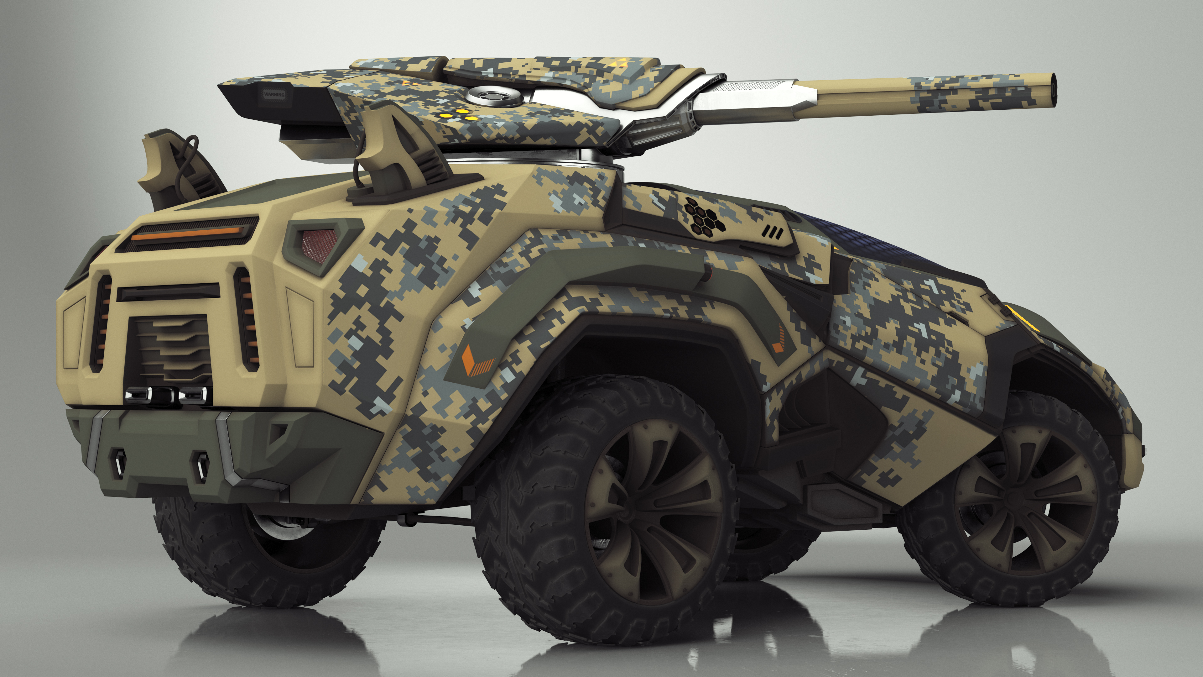 3D Futuristic Military Vehicle Rigged for Cinema 4D model