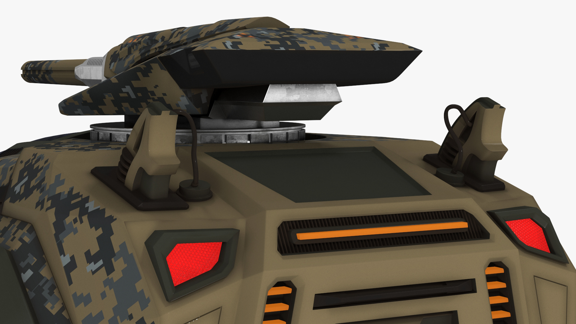 3D Futuristic Military Vehicle Rigged for Cinema 4D model