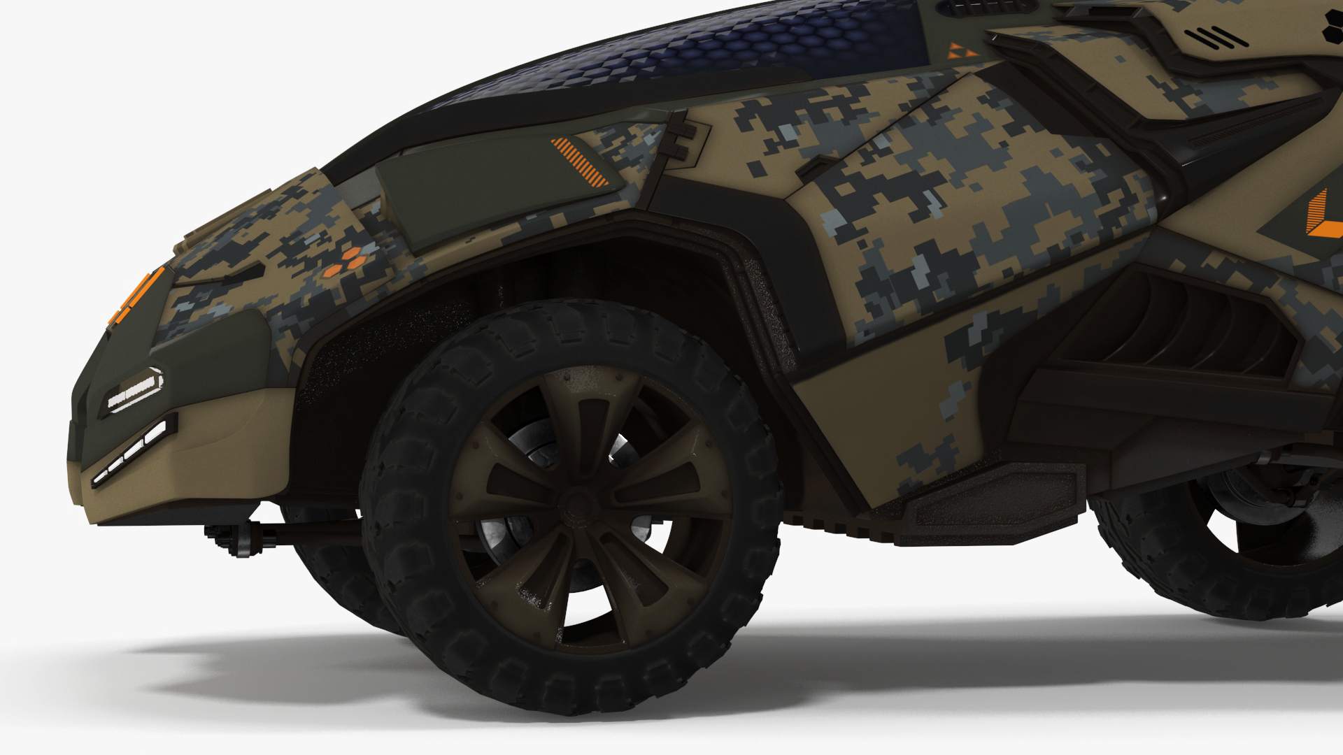 3D Futuristic Military Vehicle Rigged for Cinema 4D model