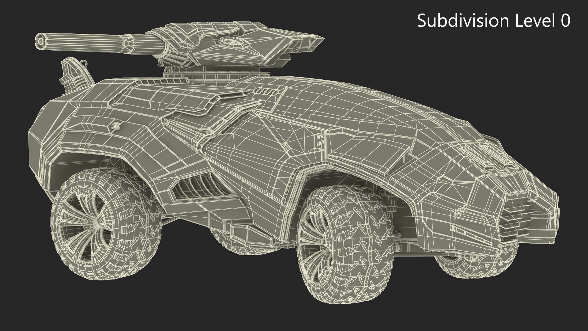 3D Futuristic Military Vehicle Rigged for Cinema 4D model