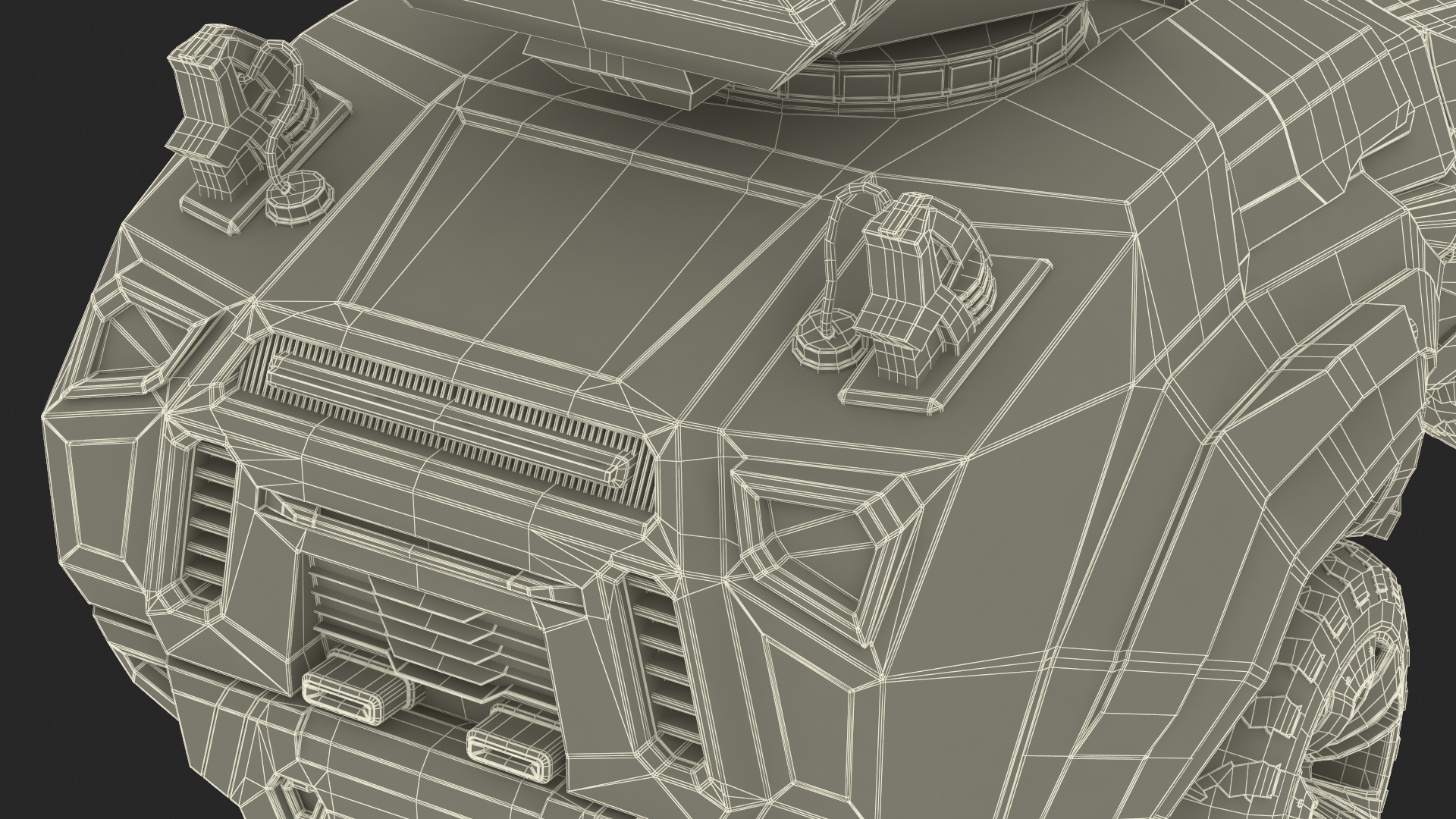 3D Futuristic Military Vehicle Rigged for Cinema 4D model