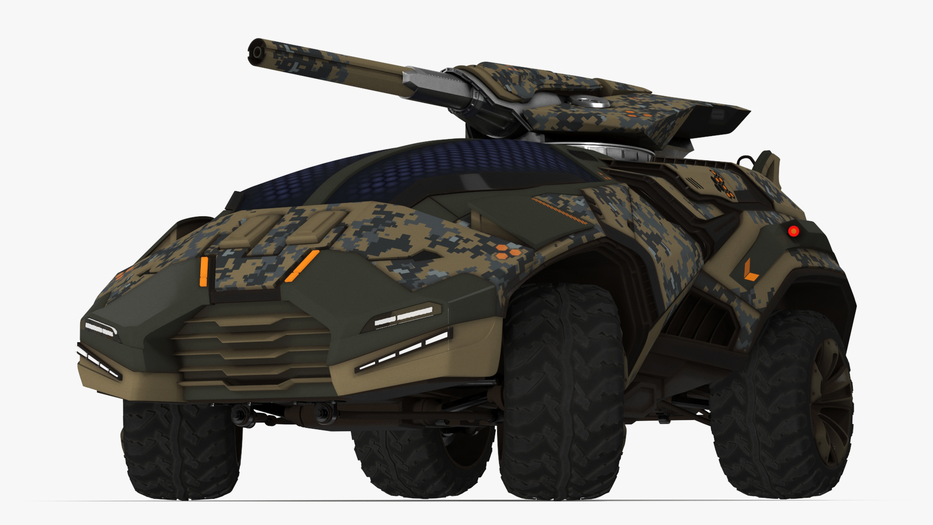 3D Futuristic Military Vehicle Rigged for Cinema 4D model
