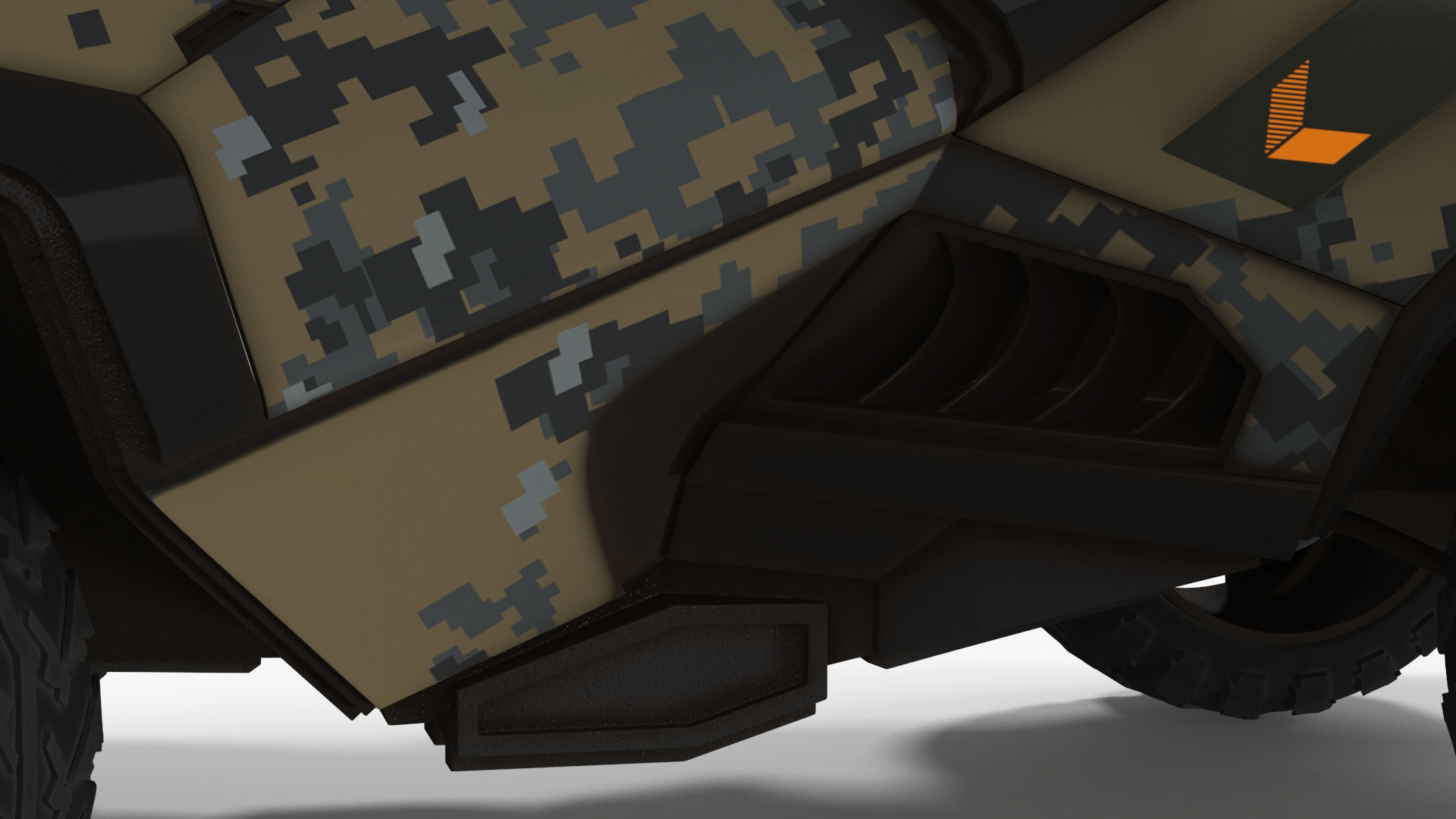 3D Futuristic Military Vehicle Rigged for Cinema 4D model