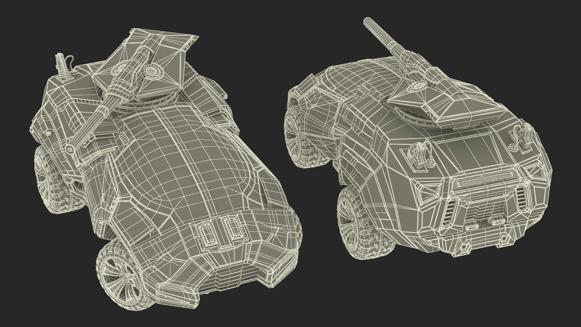 3D Futuristic Military Vehicle Rigged for Cinema 4D model