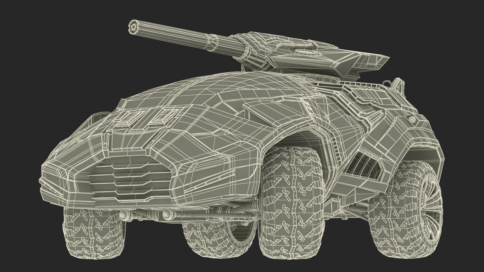 3D Futuristic Military Vehicle Rigged for Cinema 4D model