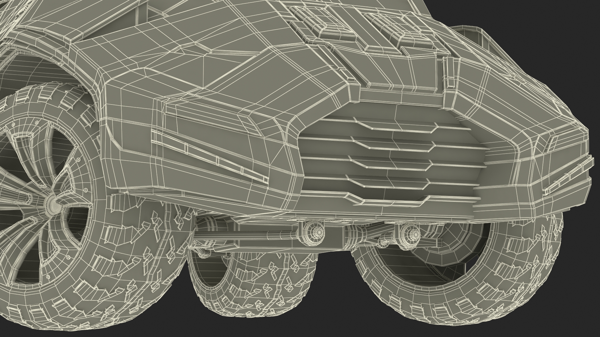 3D Futuristic Military Vehicle Rigged for Cinema 4D model
