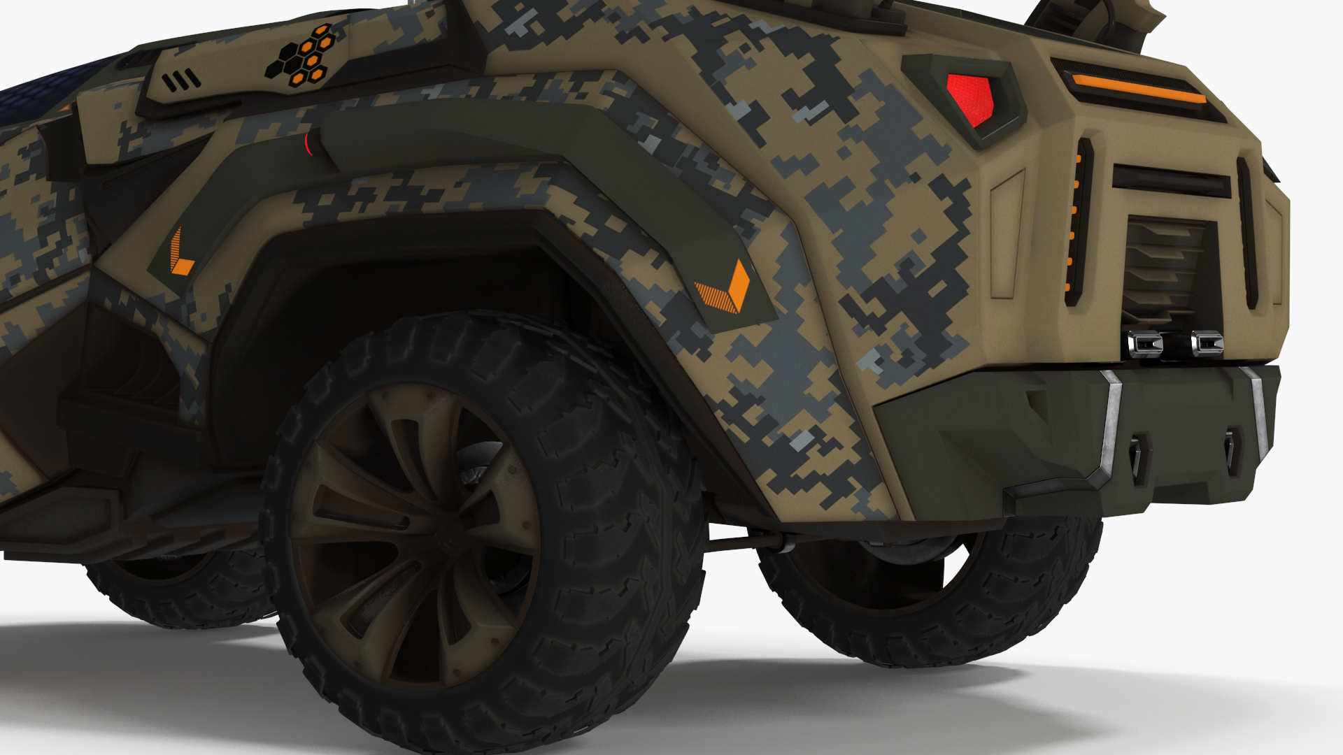 3D Futuristic Military Vehicle Rigged for Cinema 4D model
